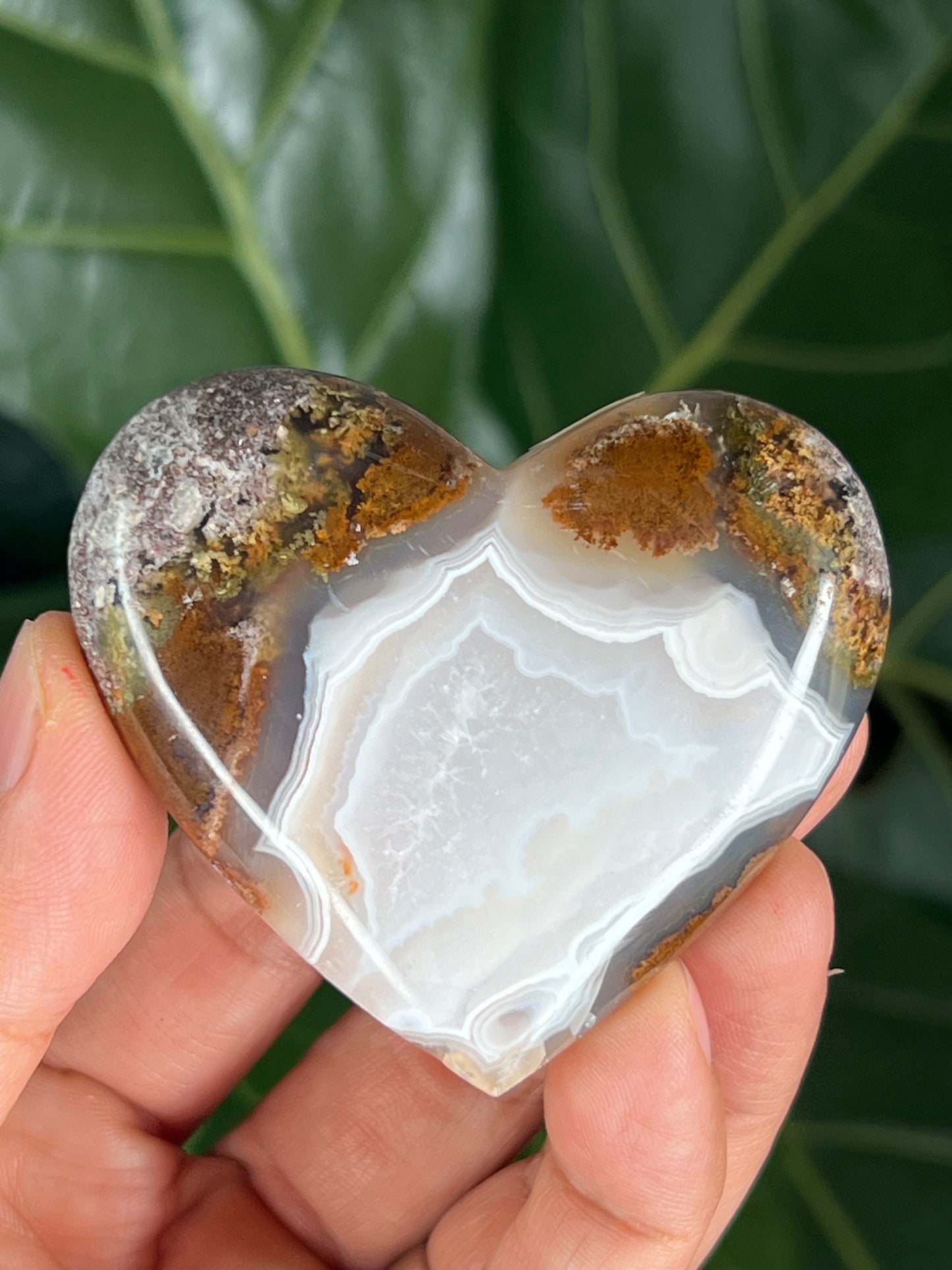 Scenic Moss Agate Heart