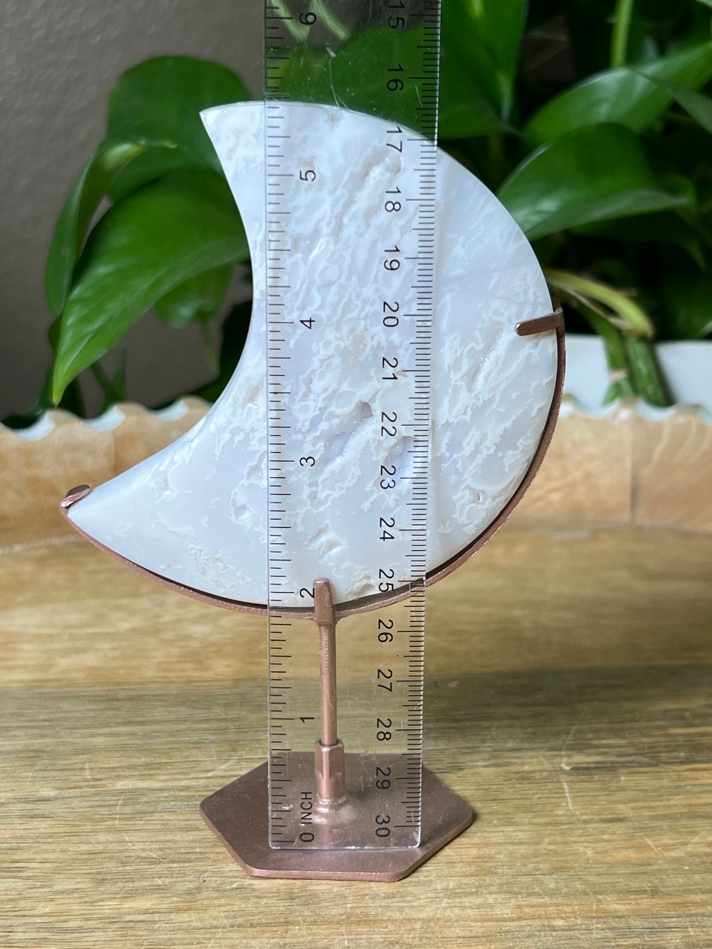 White Plume Agate Moon