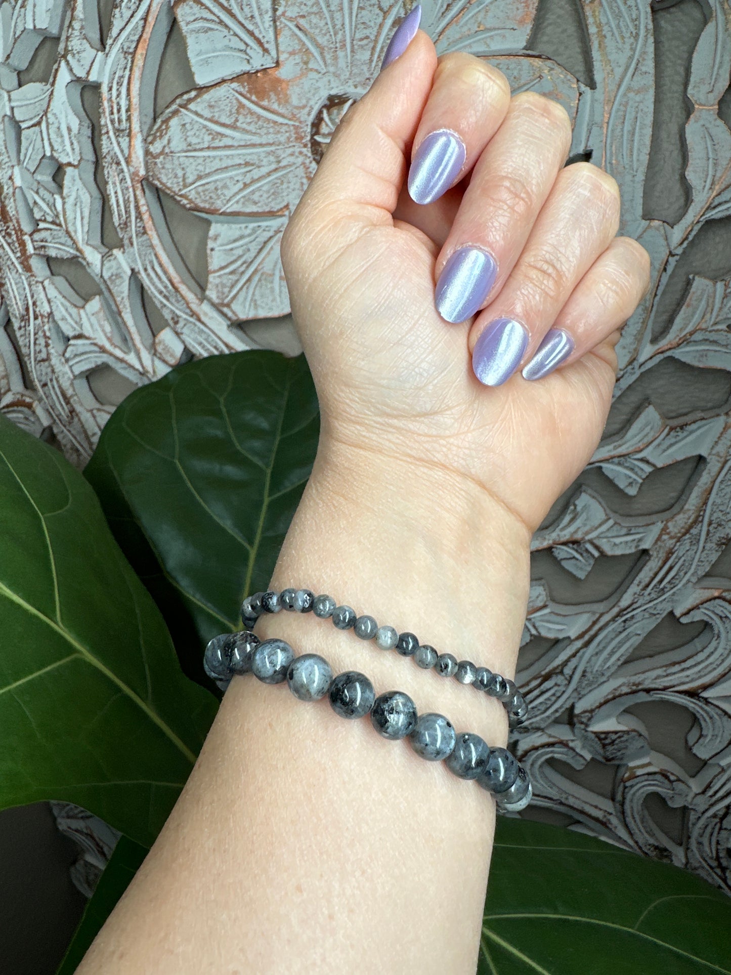 Larvikite Beaded Bracelet