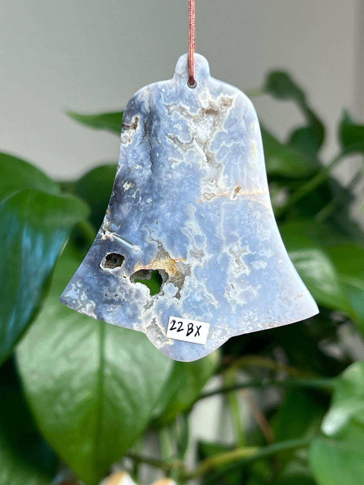 Blue Plume Agate Bell Ornaments