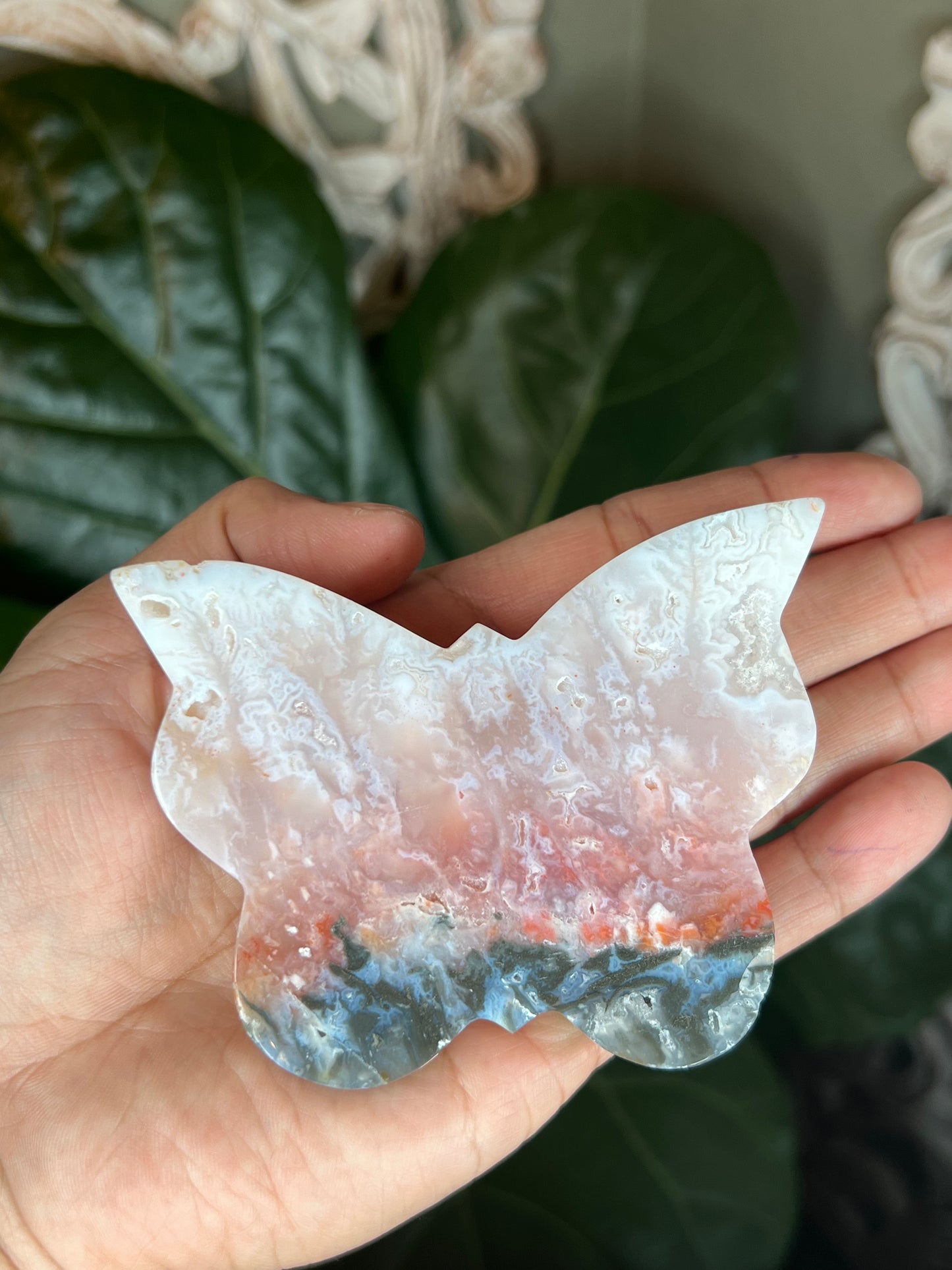 Rainbow Plume Agate Butterfly