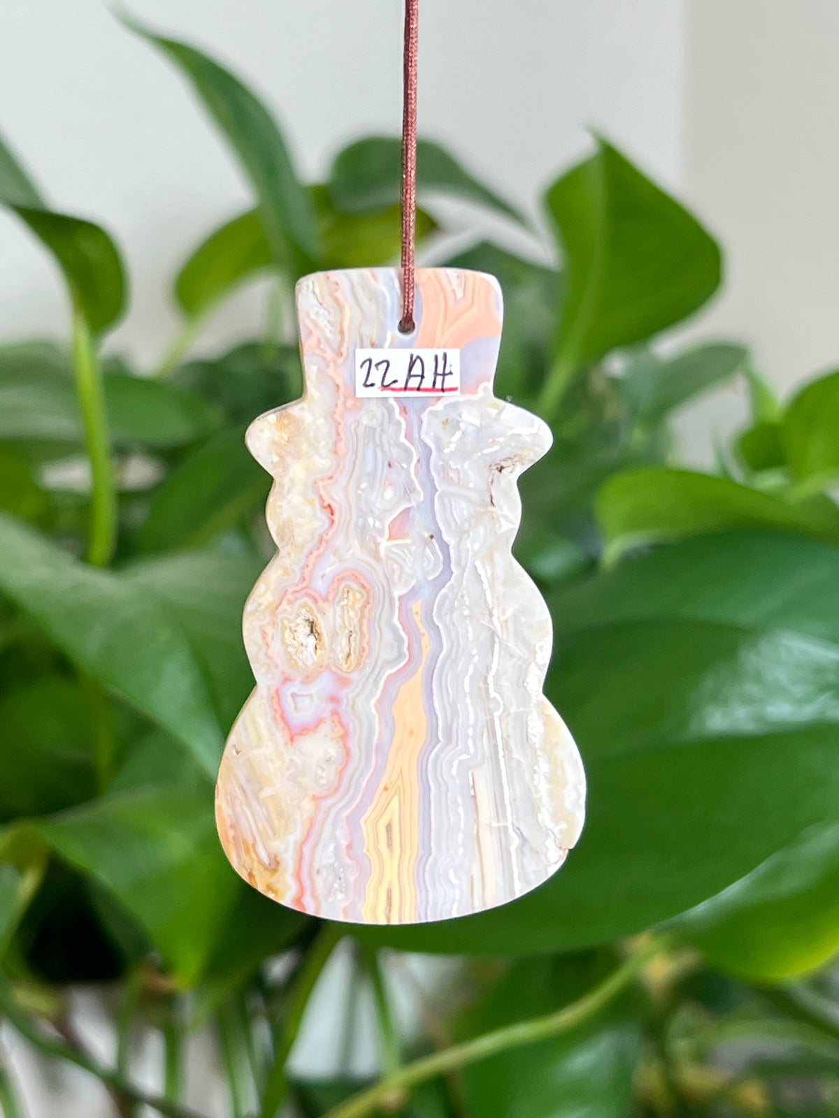 Crazy Lace Agate Snowman Ornament: AH