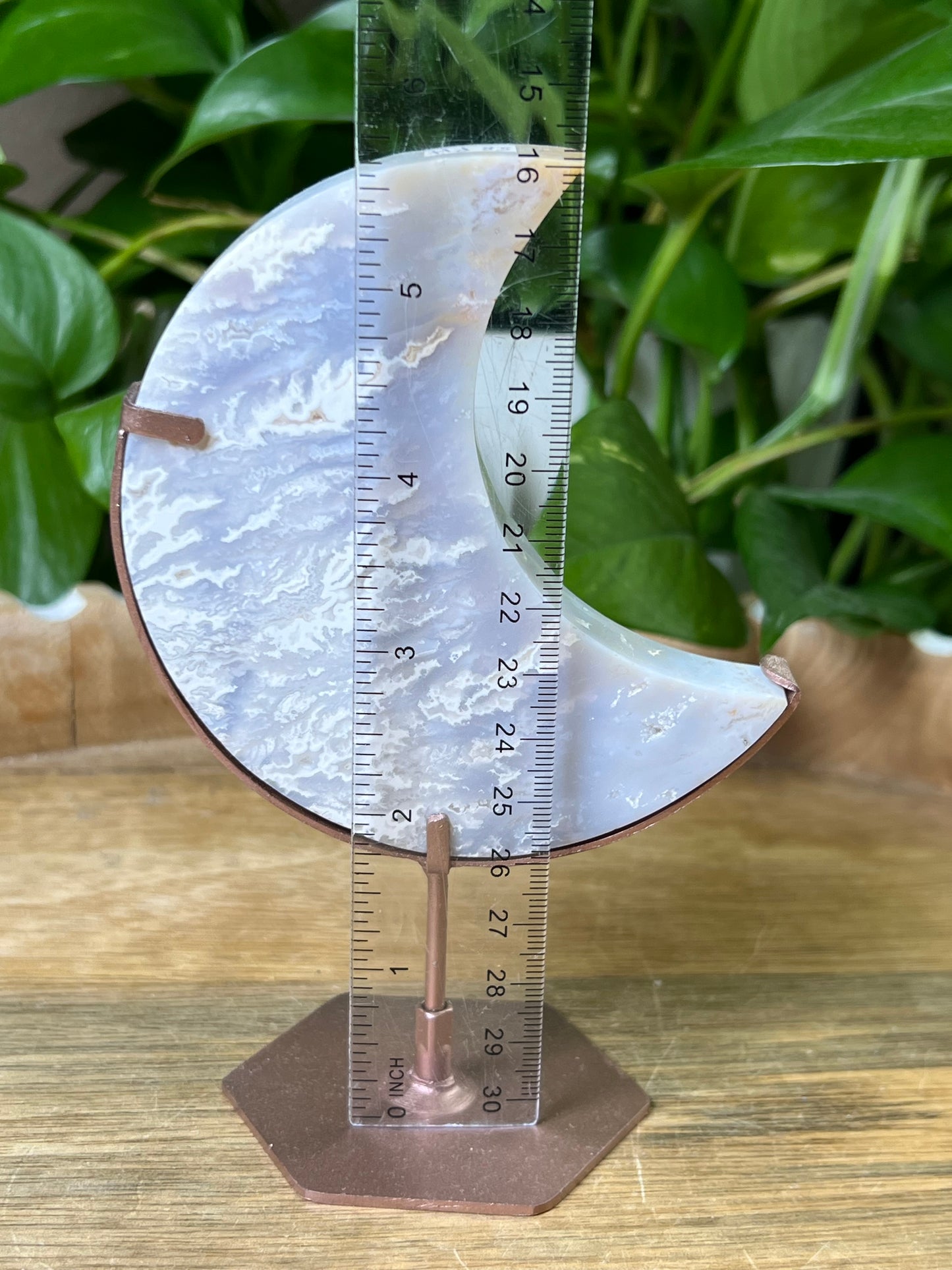 Winter Plume Agate Moon