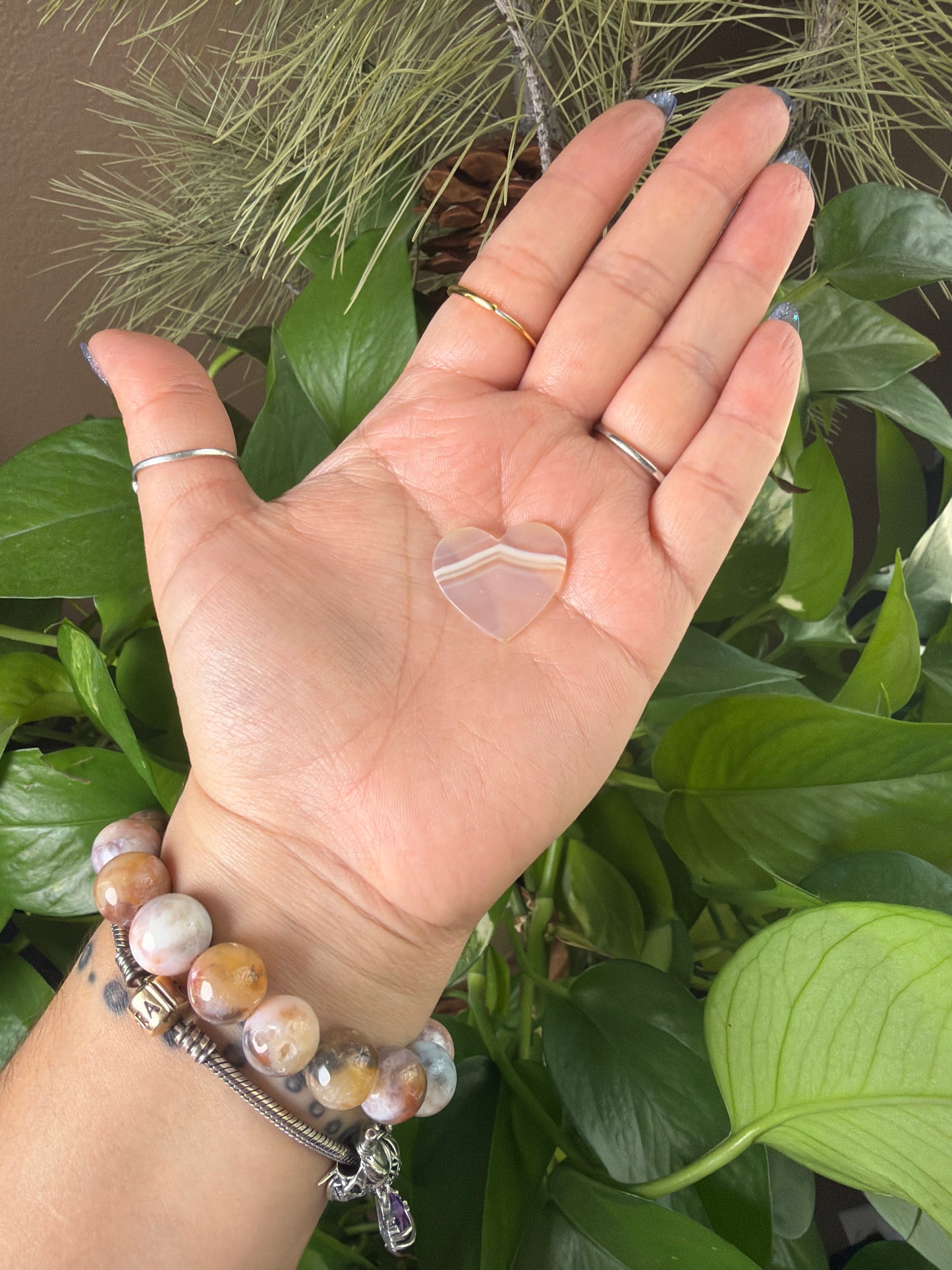 Iris Agate Heart Cabachon