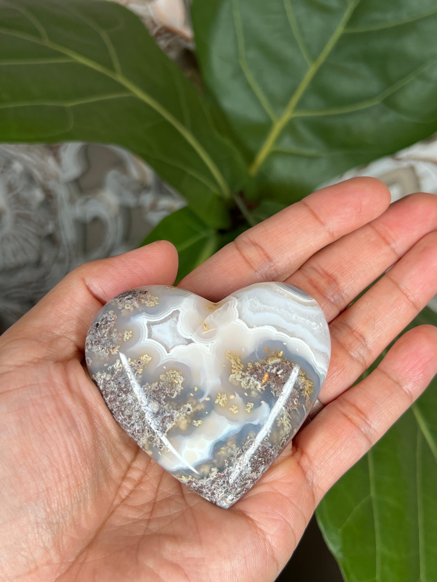 Scenic Moss Agate Heart