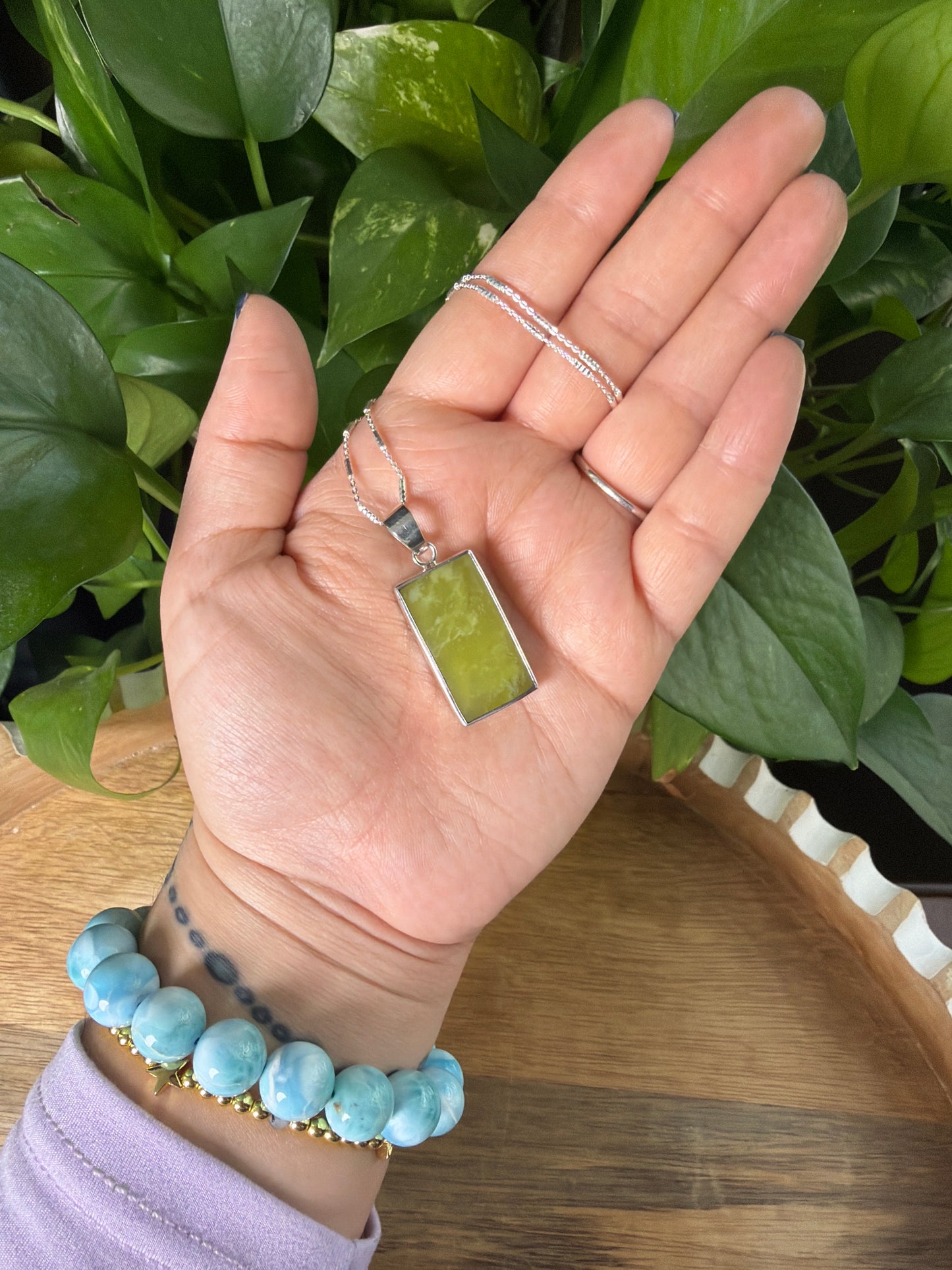 Idocrase Rectangular Pendant