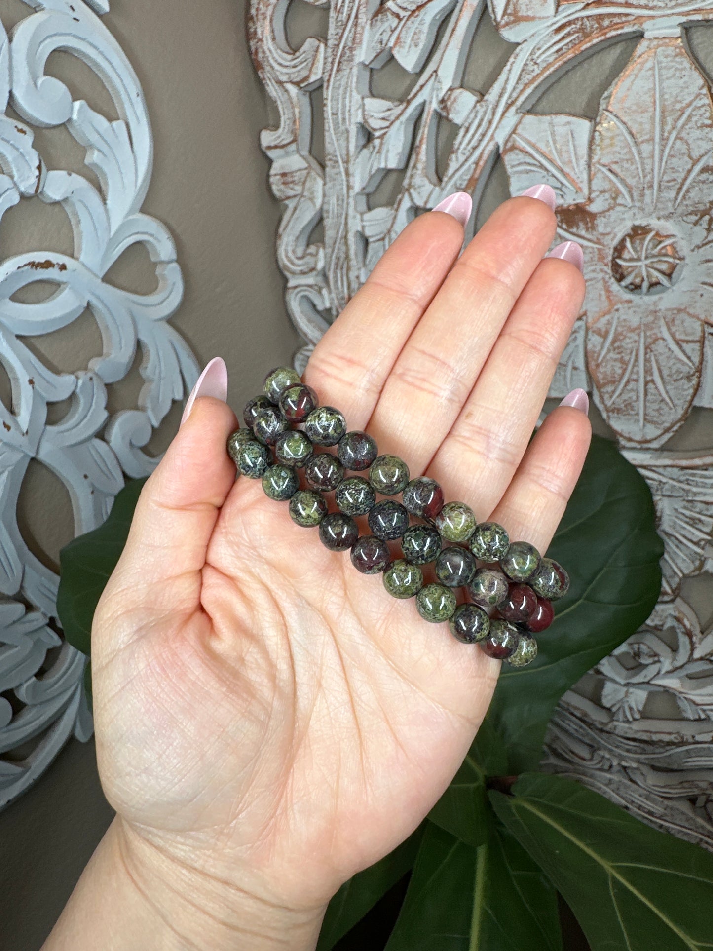 Dragons Blood Jasper Beaded Bracelet (8mm)