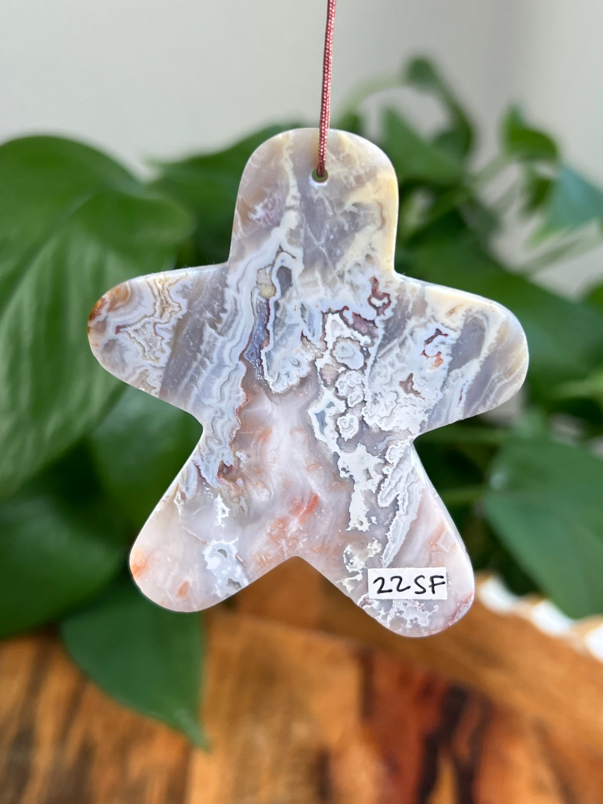 Sumatra Plume Agate Gingerbread Ornaments