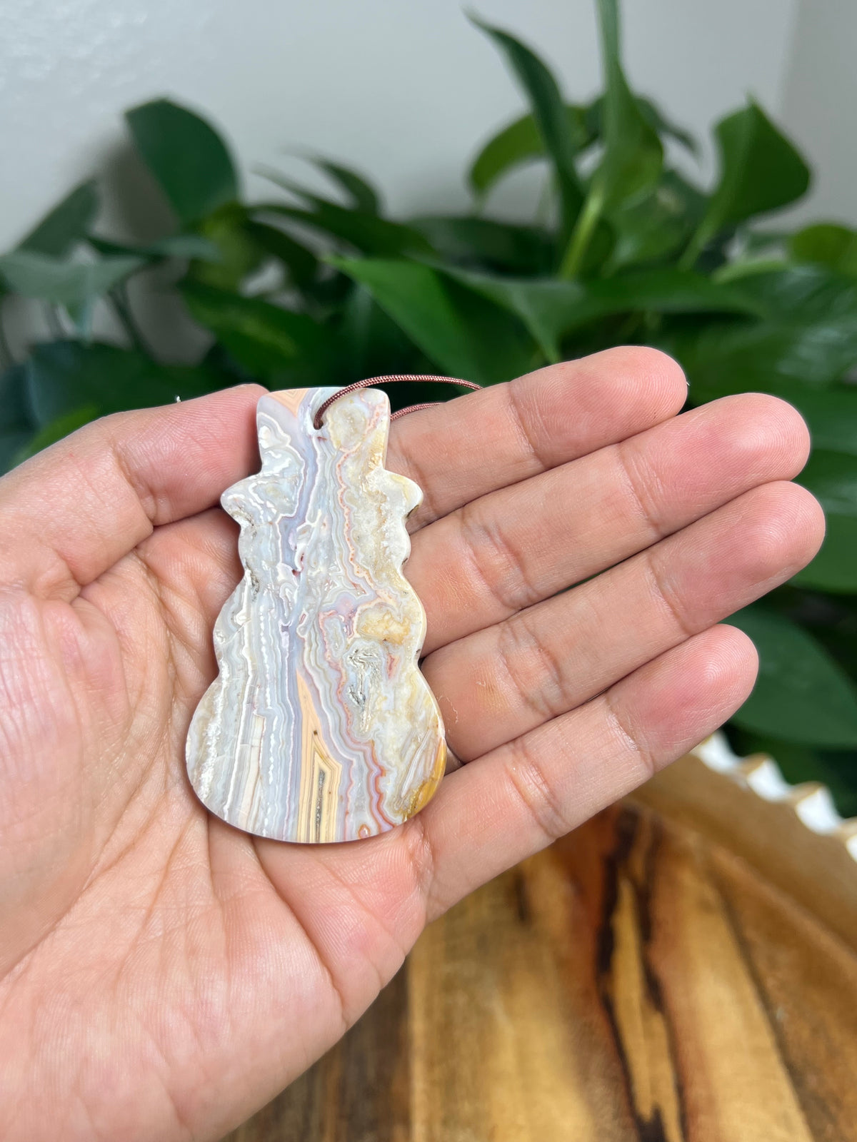 Crazy Lace Agate Ornament Snowman: AH