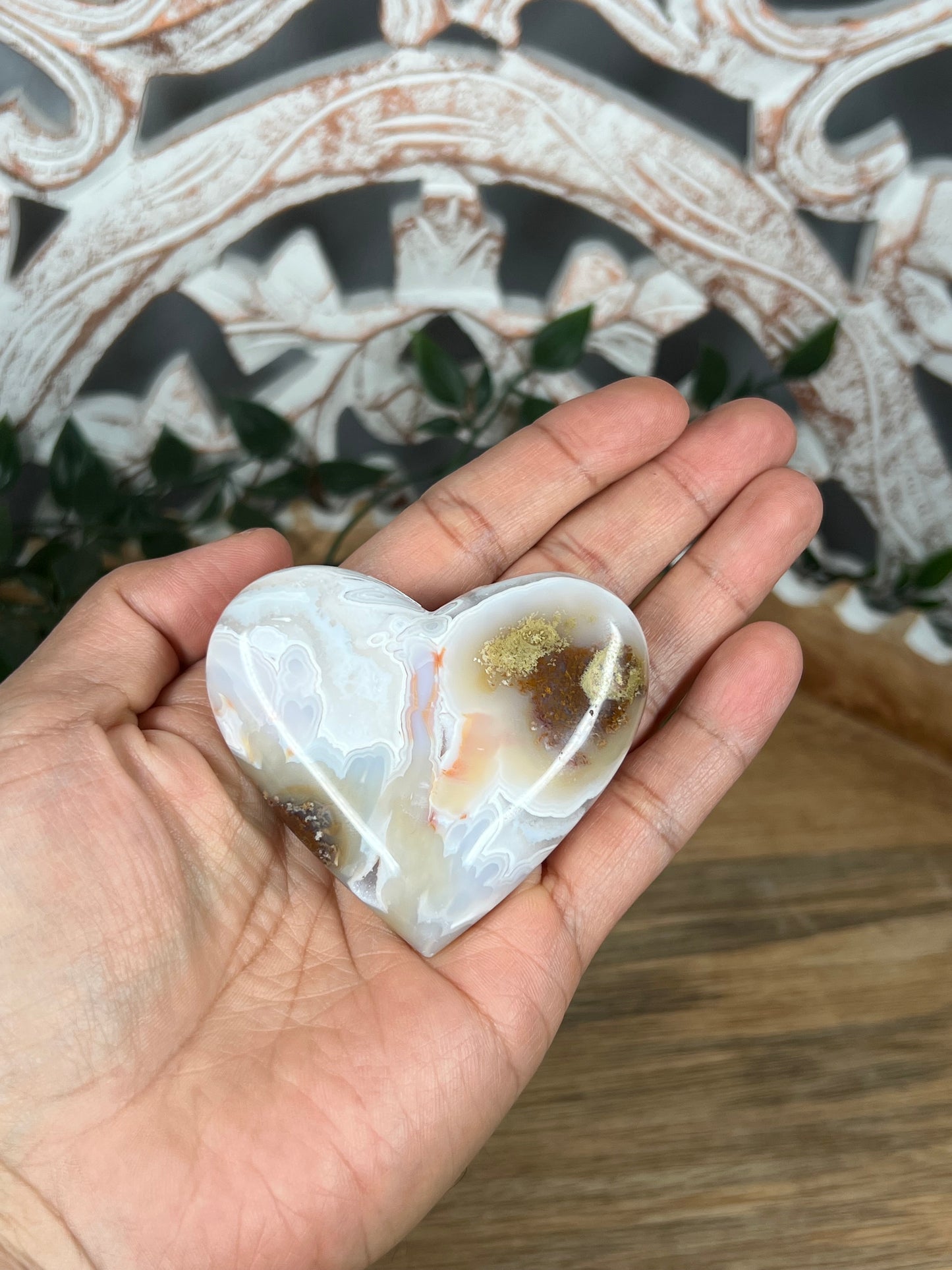 Scenic Moss Agate Heart