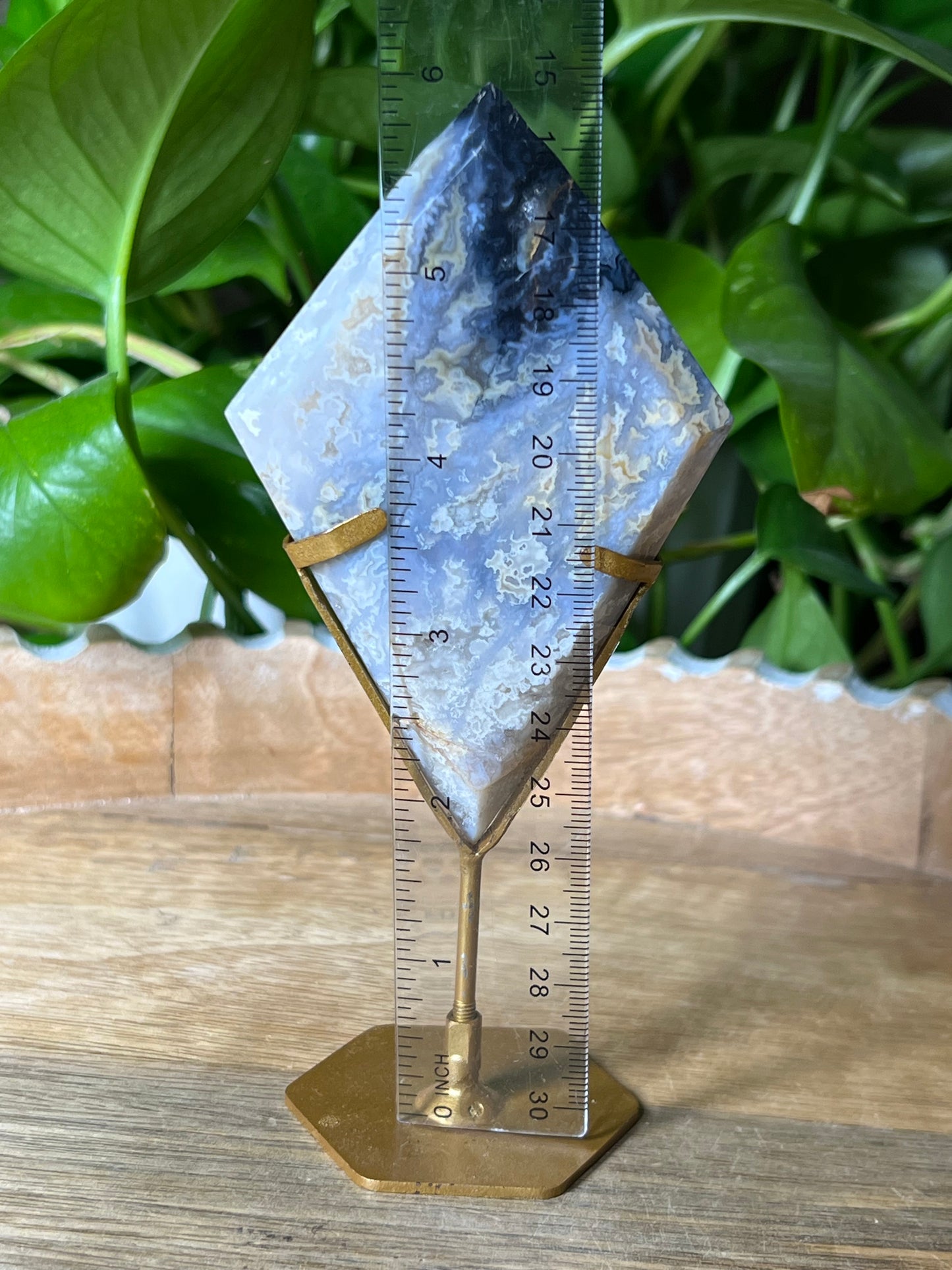 Blue Plume Agate Diamond