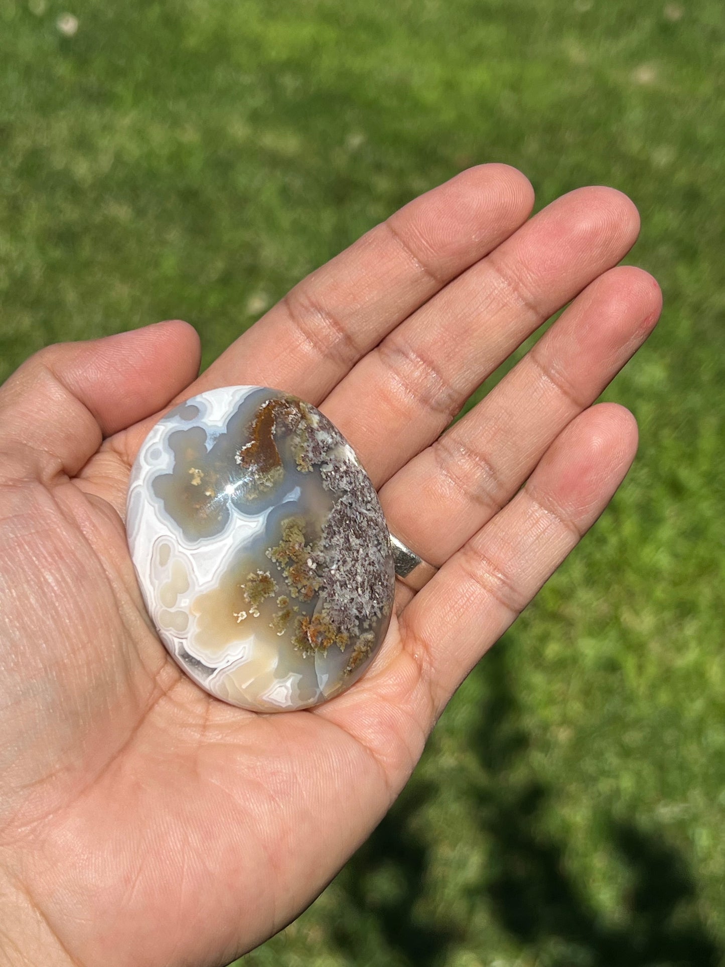 Scenic Moss Agate Palmstone PL