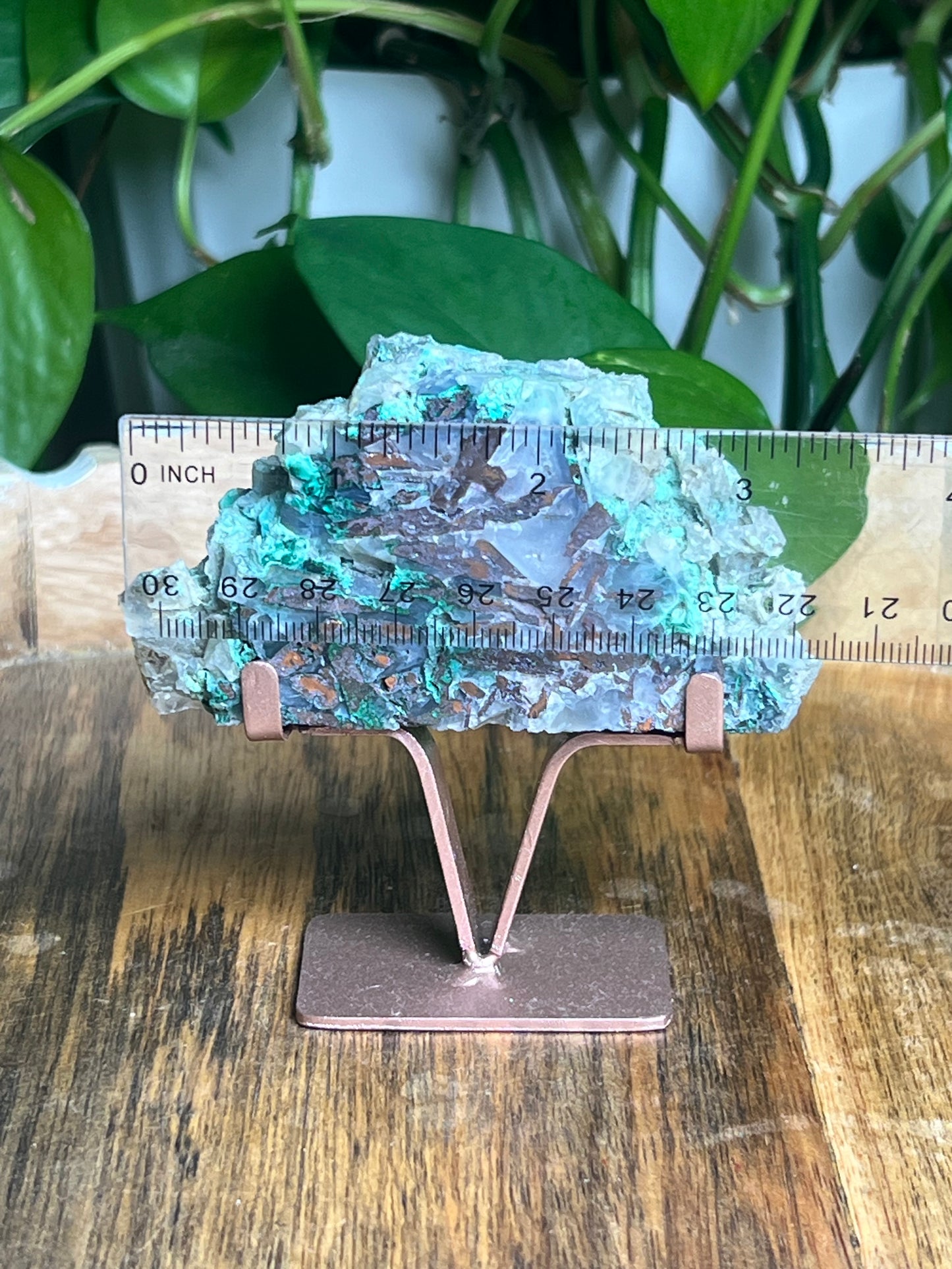 Copper In Malachite Chrysocolla and Chalcedony Slab: K