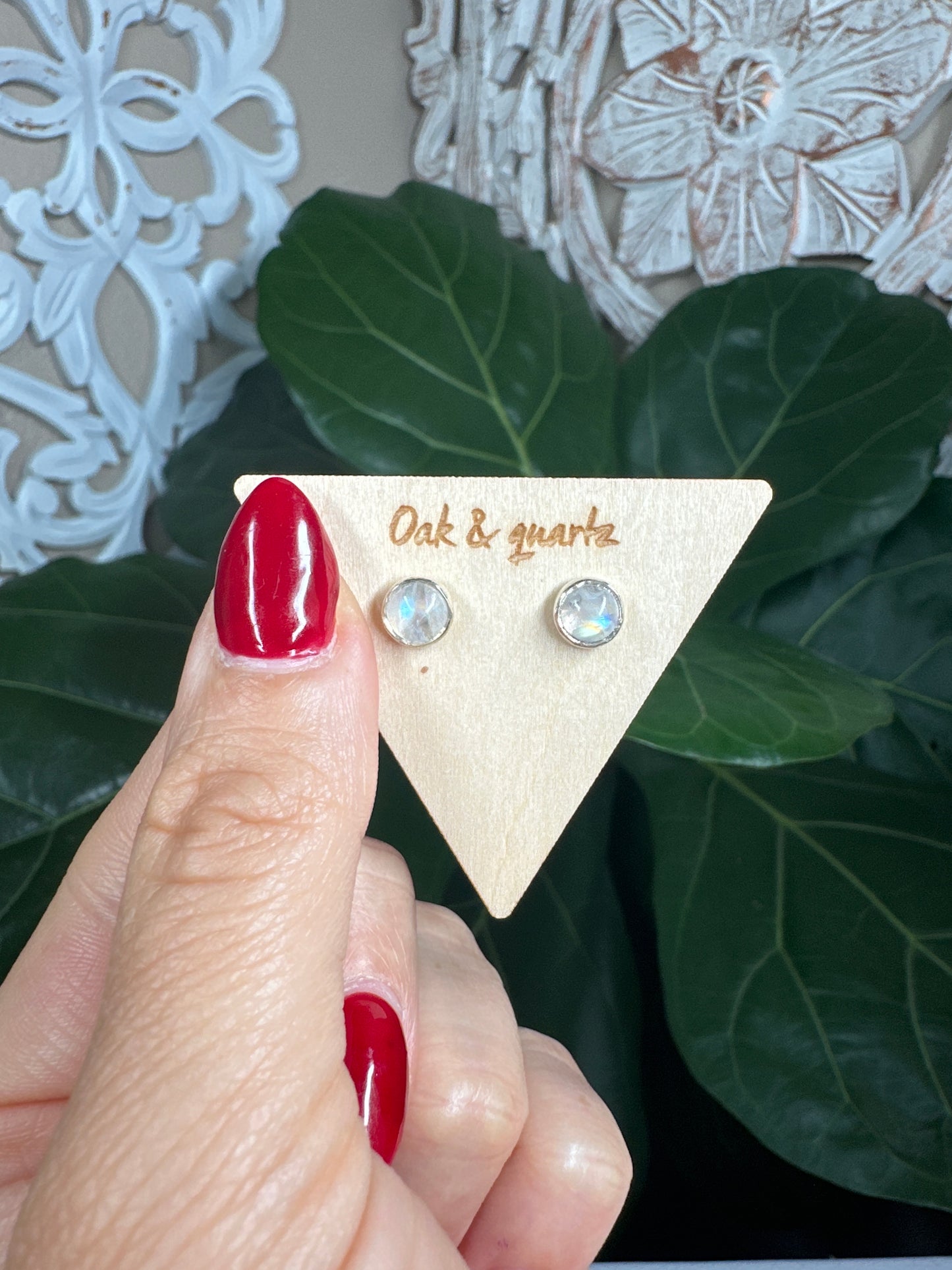 Moonstone Stud Earrings