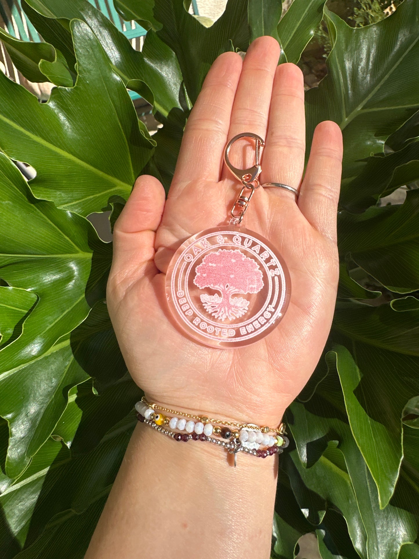 Oak & Quartz Keychain