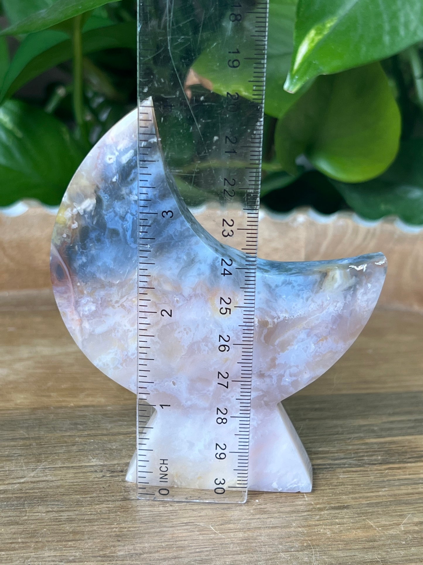Rainbow Plume Agate Moon