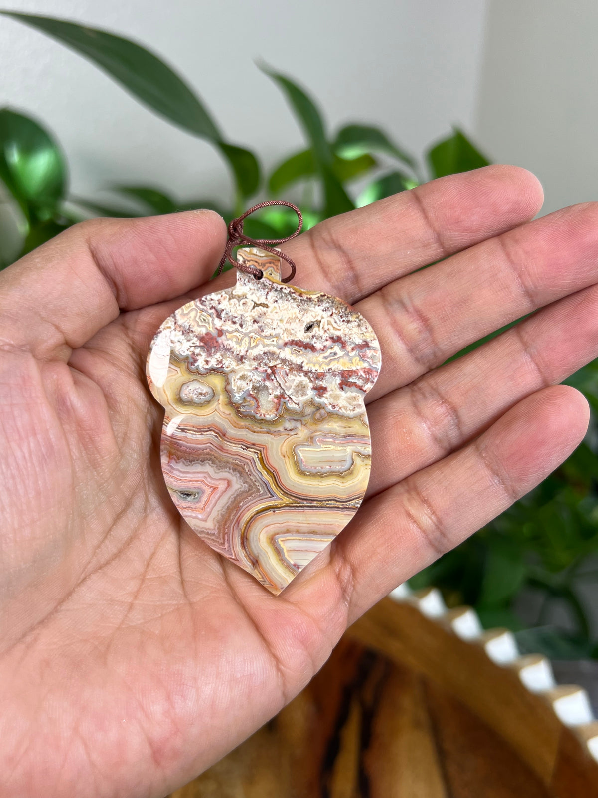 Crazy Lace Agate Acorn Ornaments