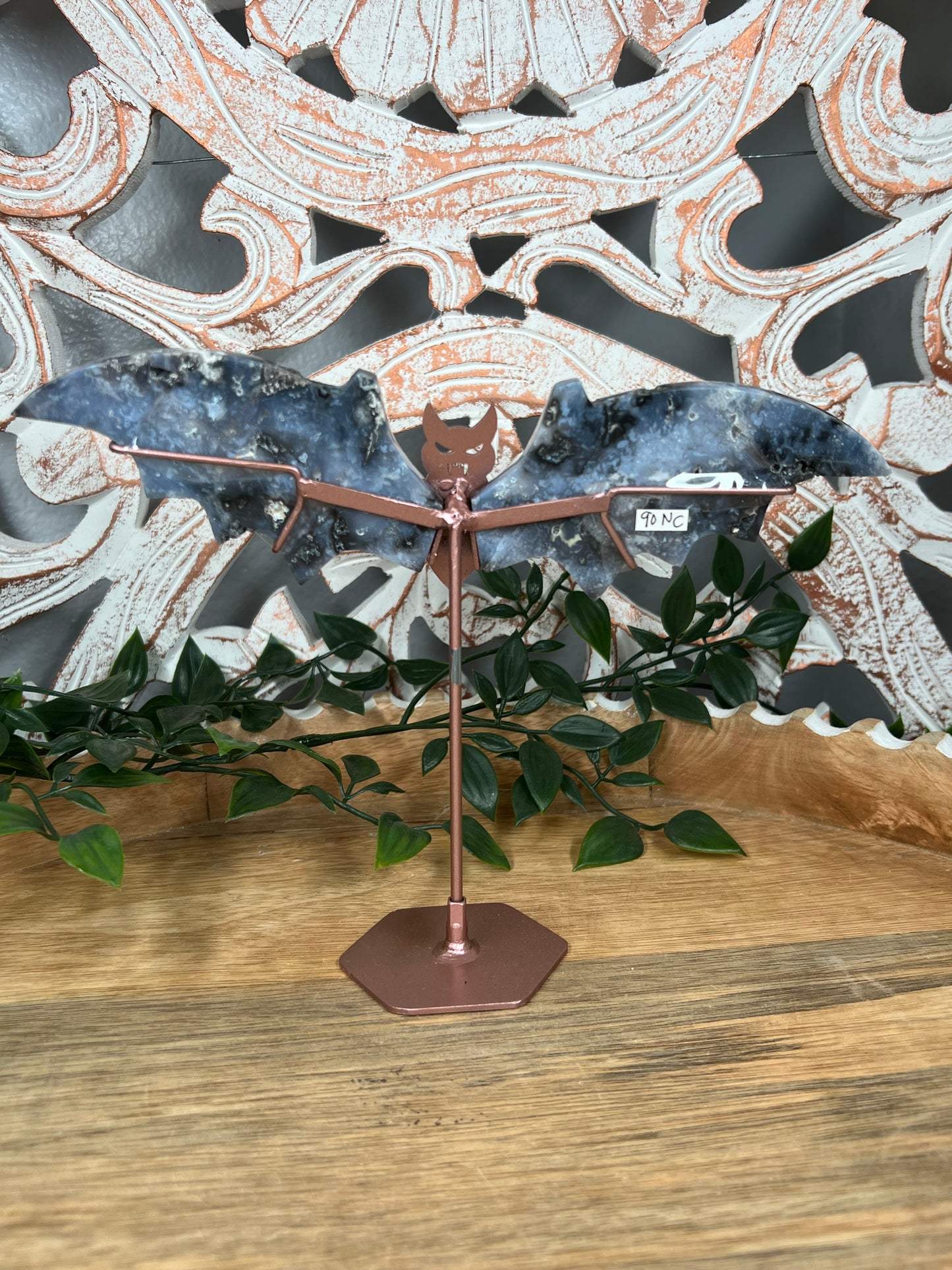 Blue Plume Agate Bat Wings