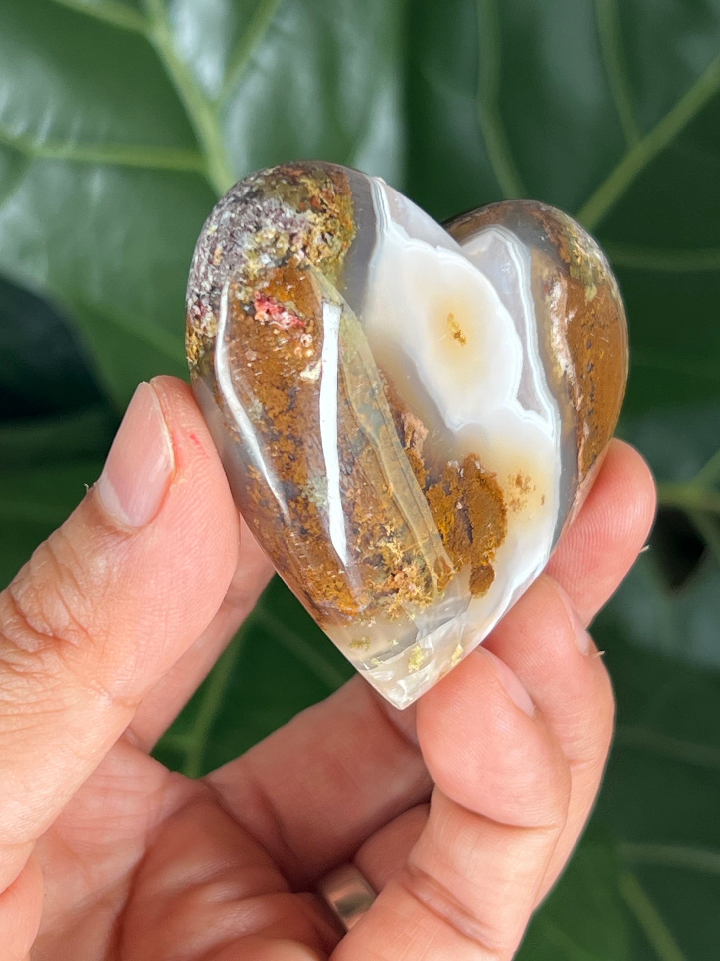 Scenic Moss Agate Heart
