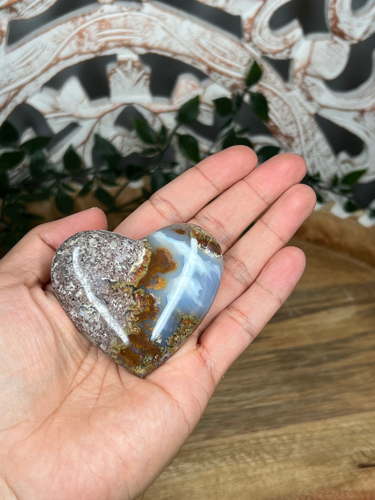 Scenic Moss Agate Heart