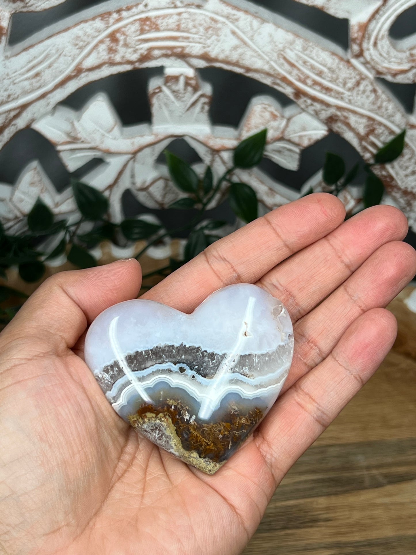 Scenic Moss Agate Heart