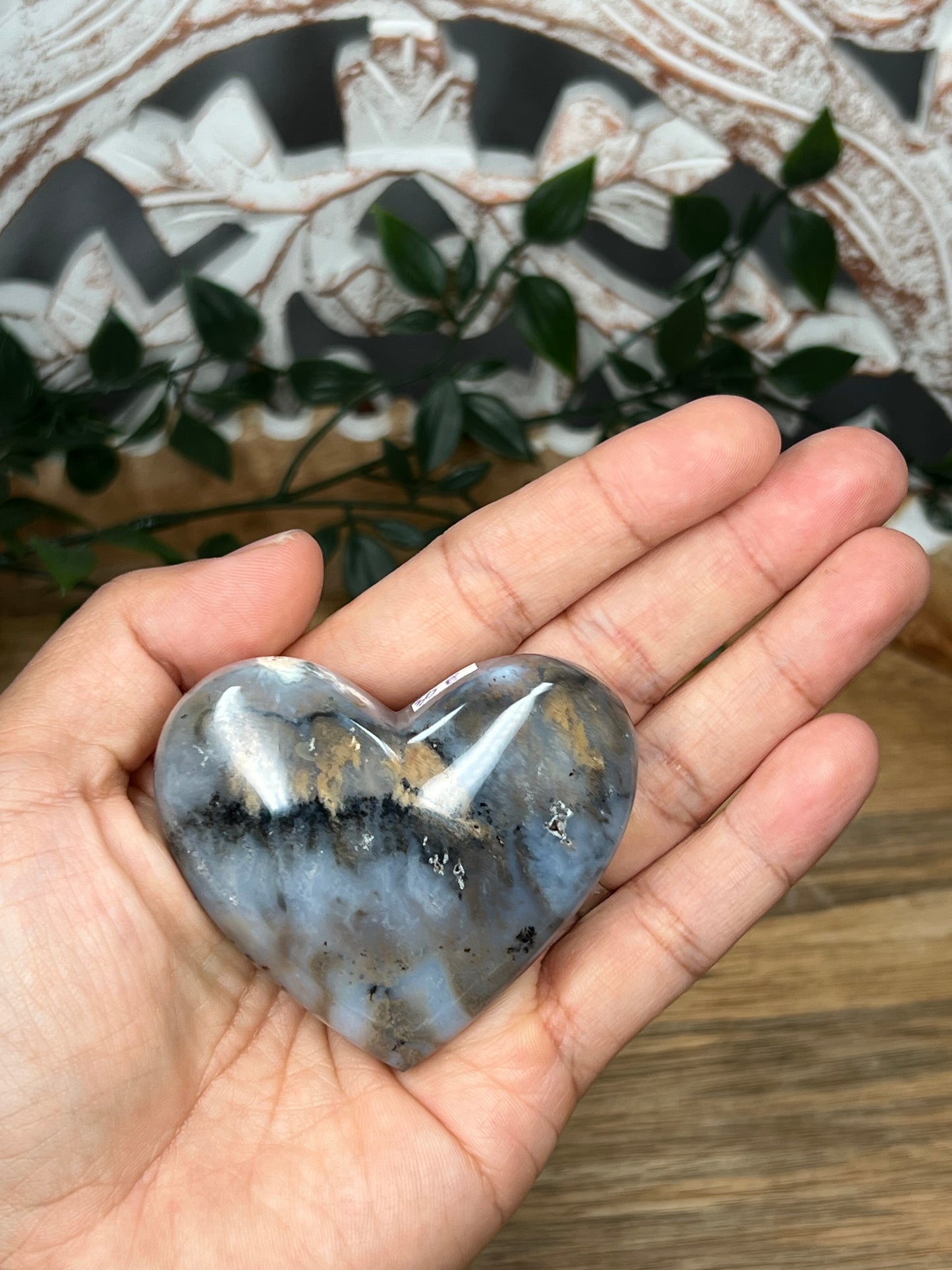 Dendritic Tiger Agate Heart