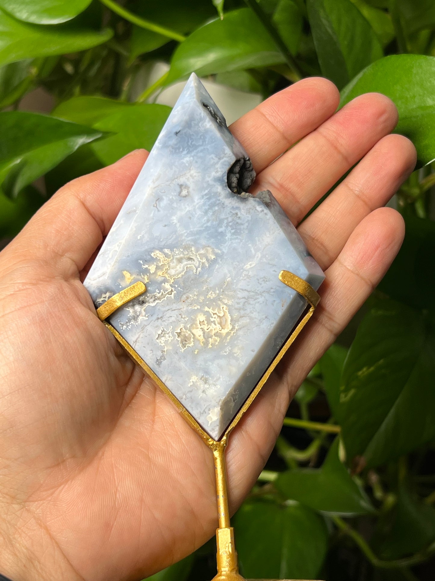 Blue Plume Agate Diamond