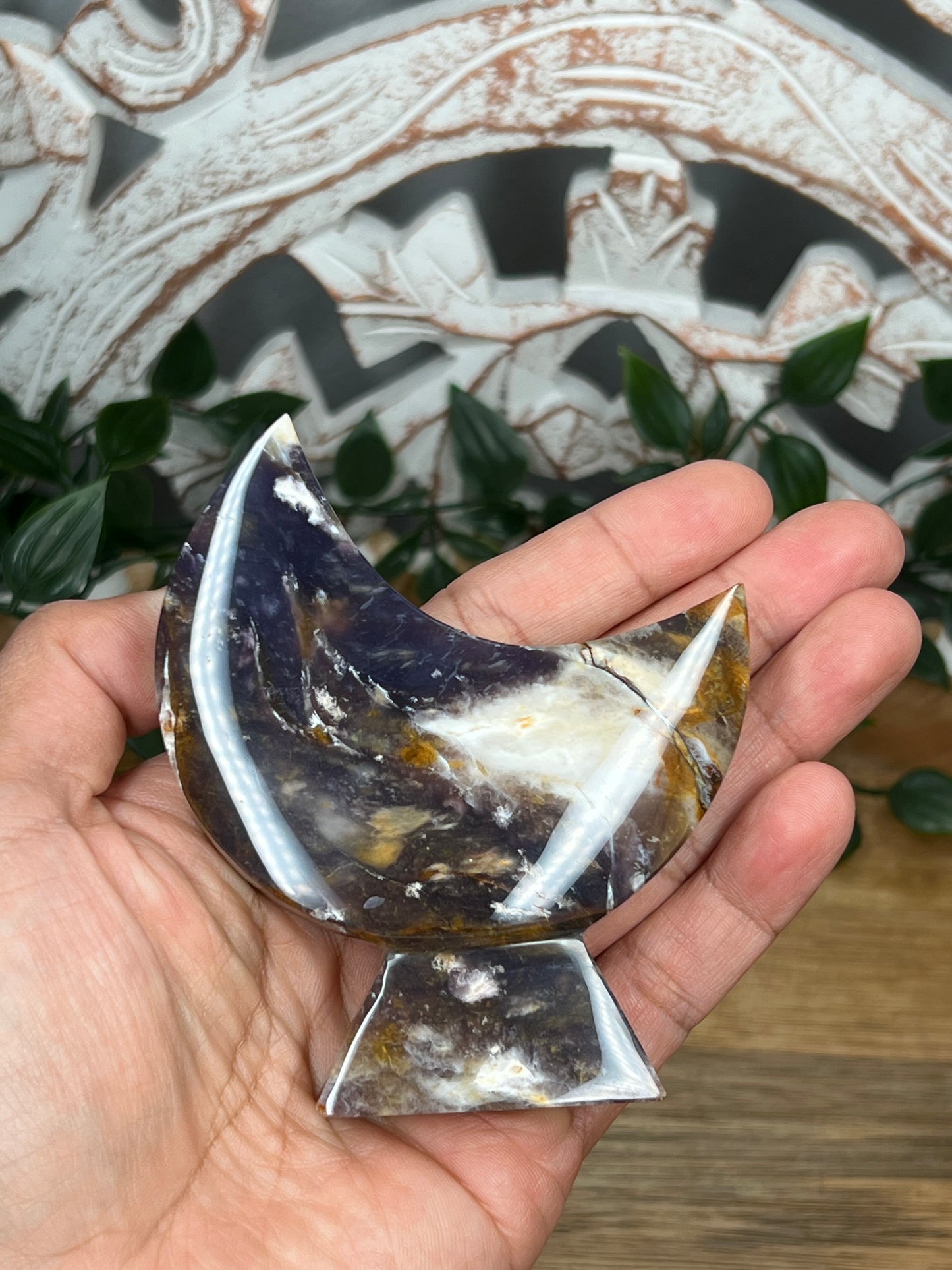 Purple Chalcedony Moon