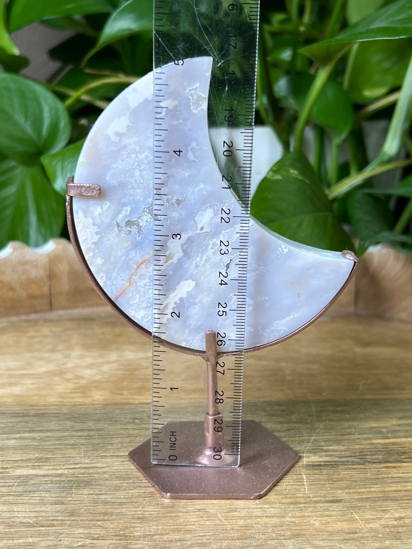 Winter Plume Agate Moon