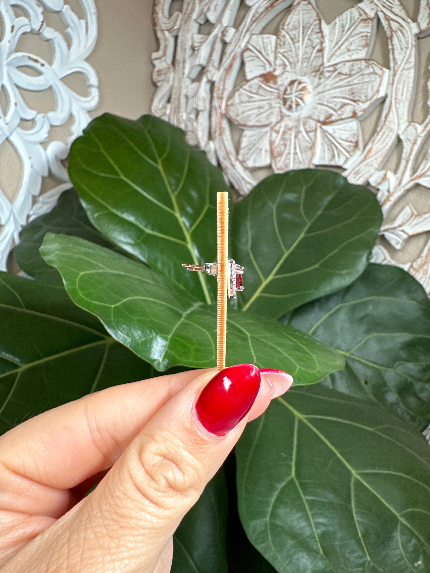 Garnet Heart Earrings