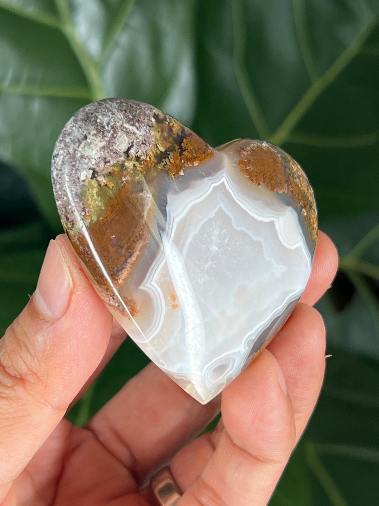 Scenic Moss Agate Heart