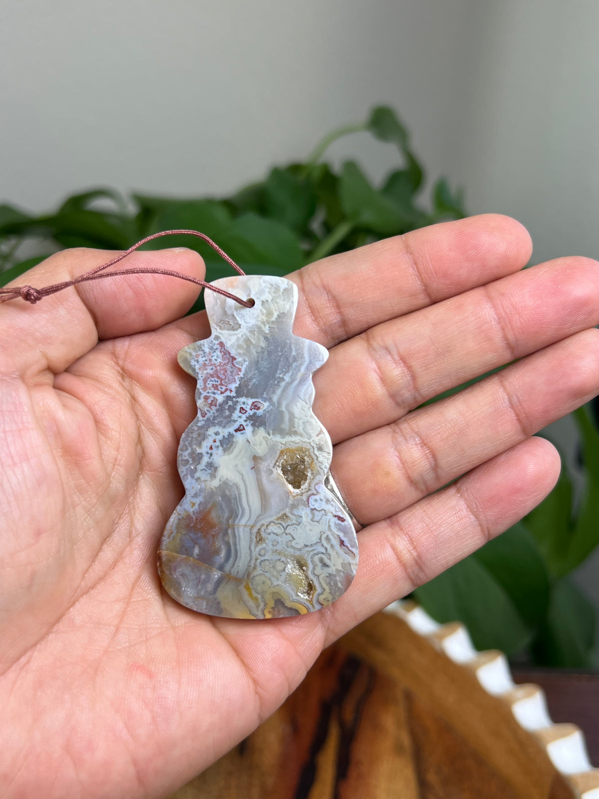 Sumatra Plume Agate Snowman Ornaments