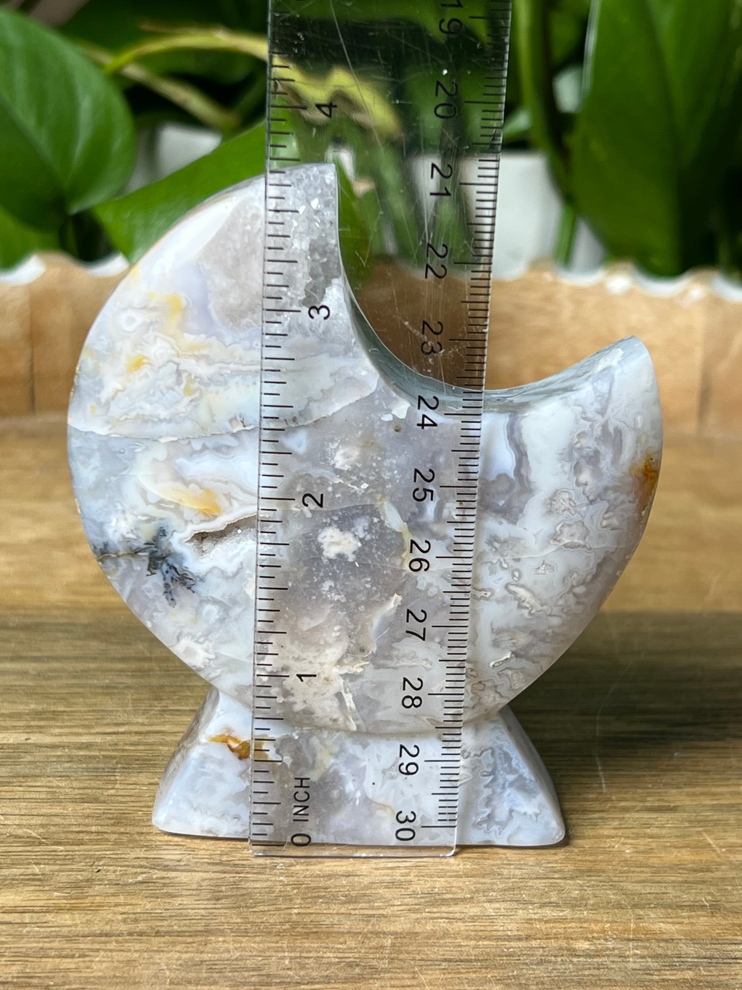 Blue Grey Lace Agate Moon