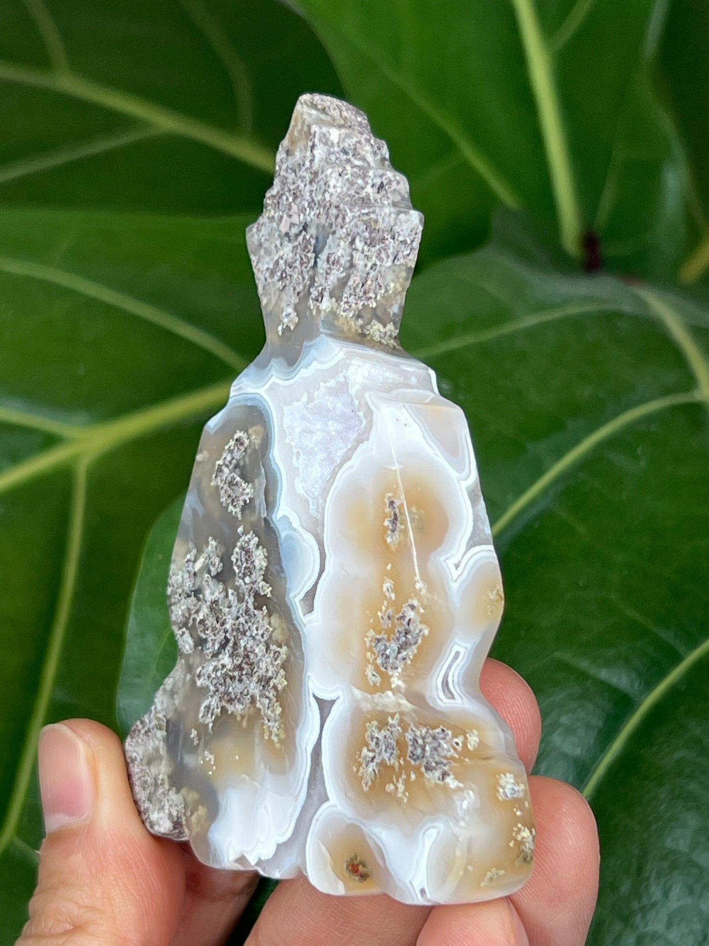 Scenic Moss Agate Buddha