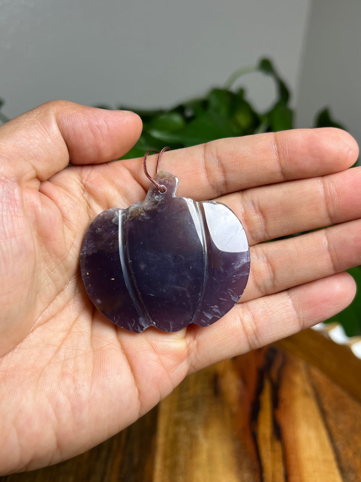 Purple Chalcedony Pumpkin Ornaments