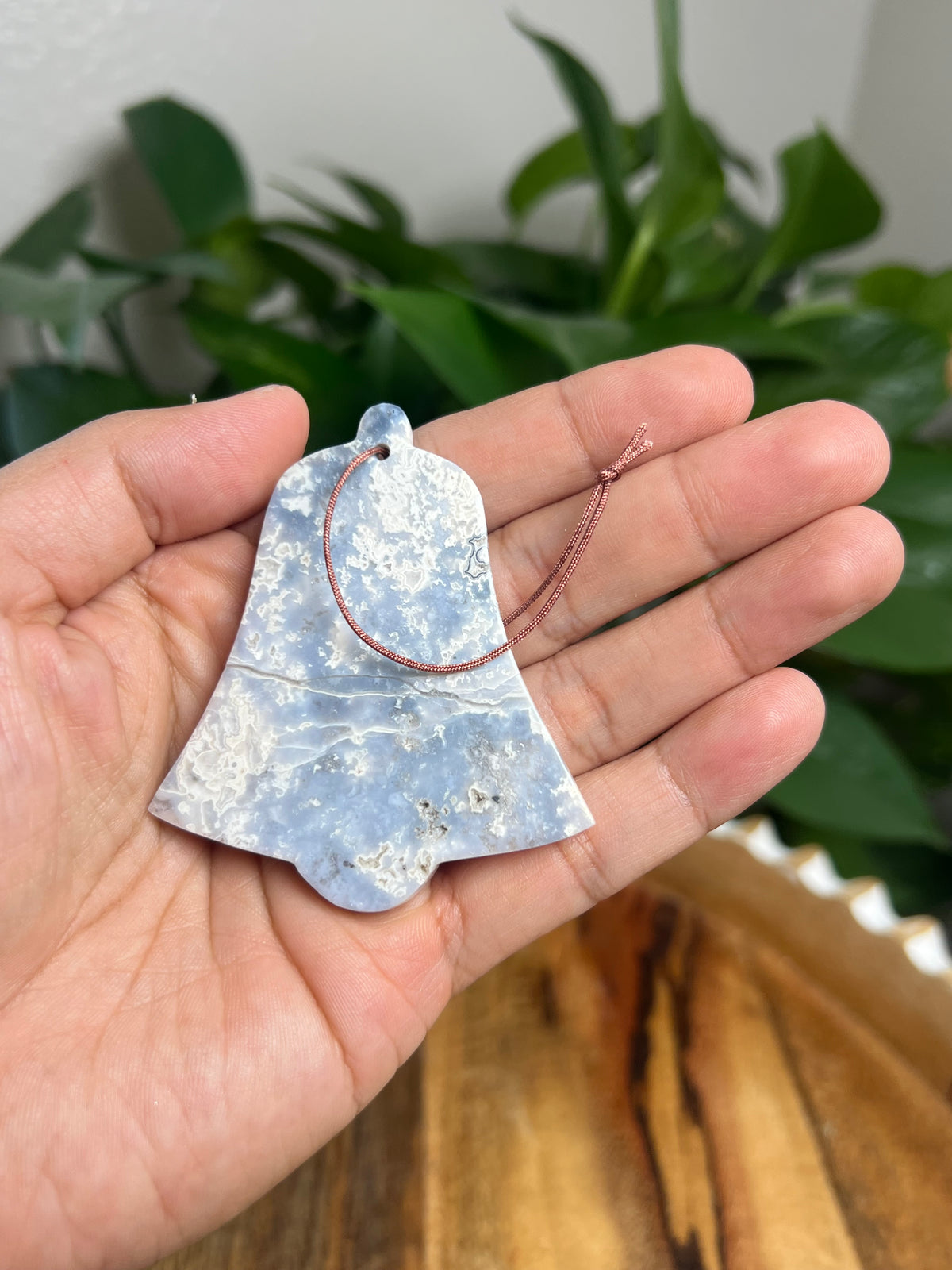 Blue Plume Agate Ornament Bell: BF