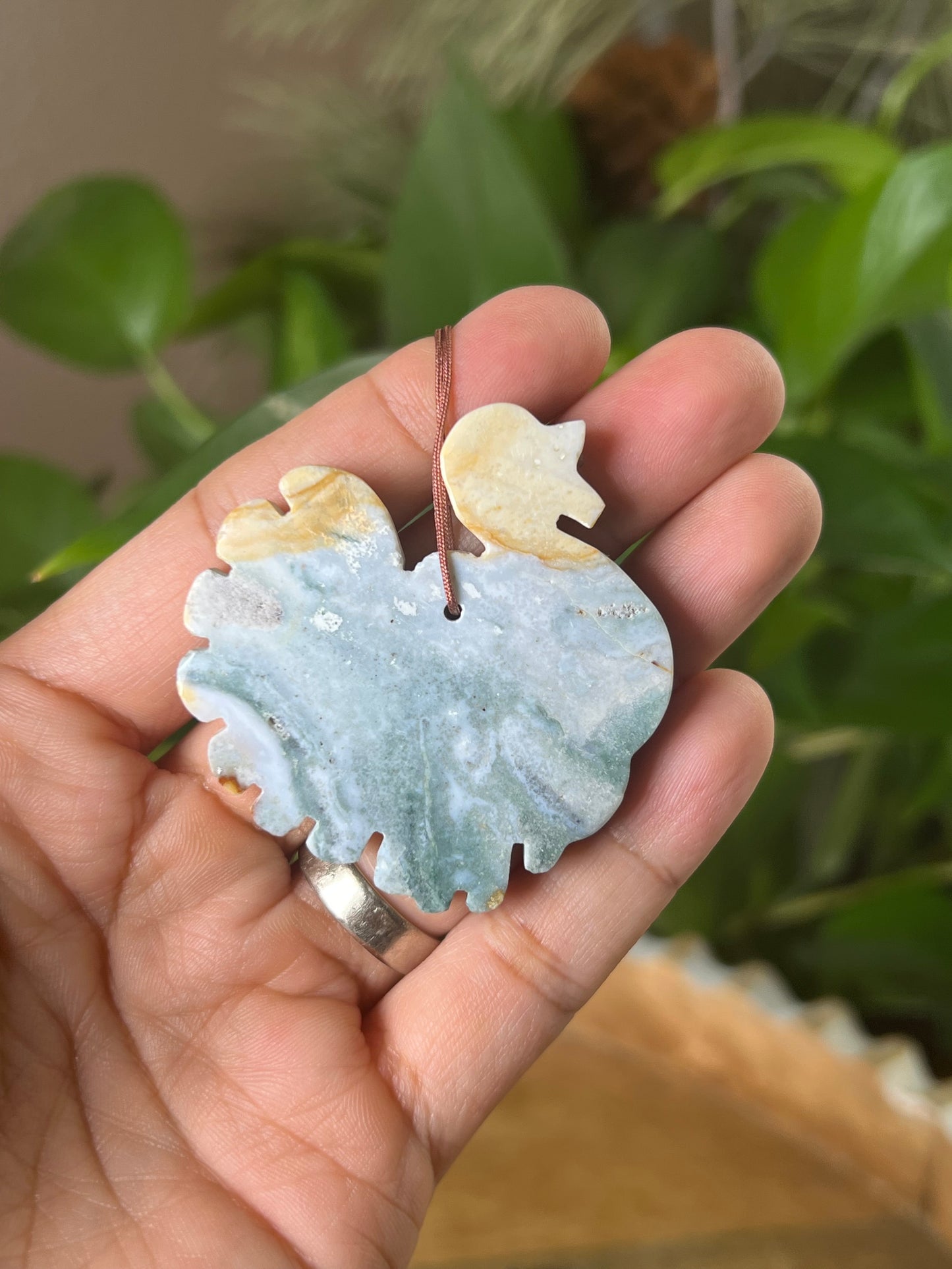Blue Green Jasper Turkey Ornament
