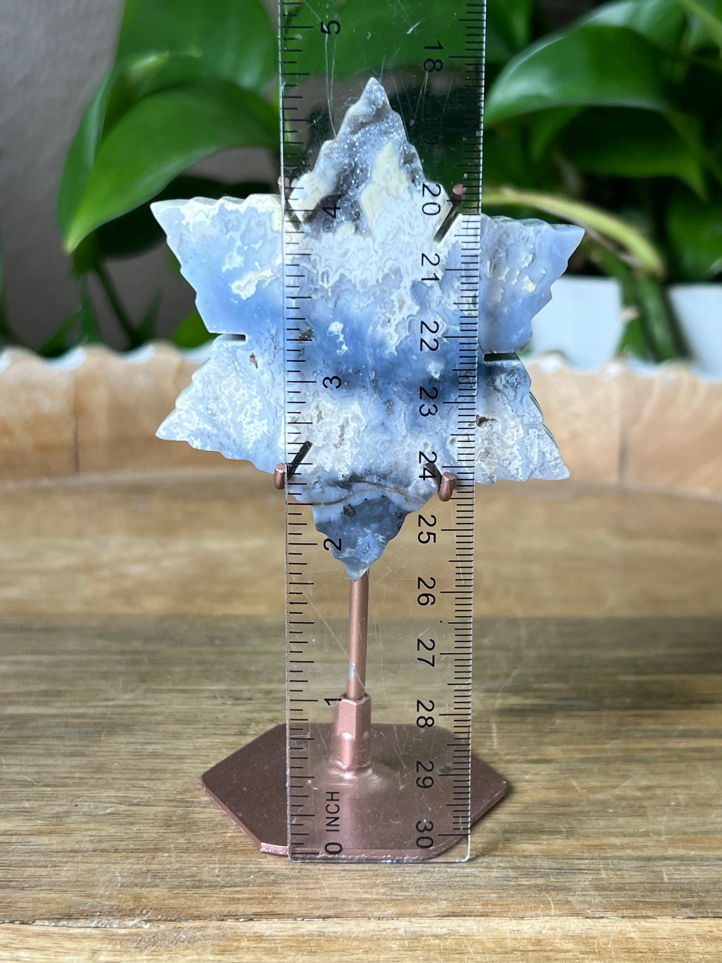 Blue Plume Agate Snowflake