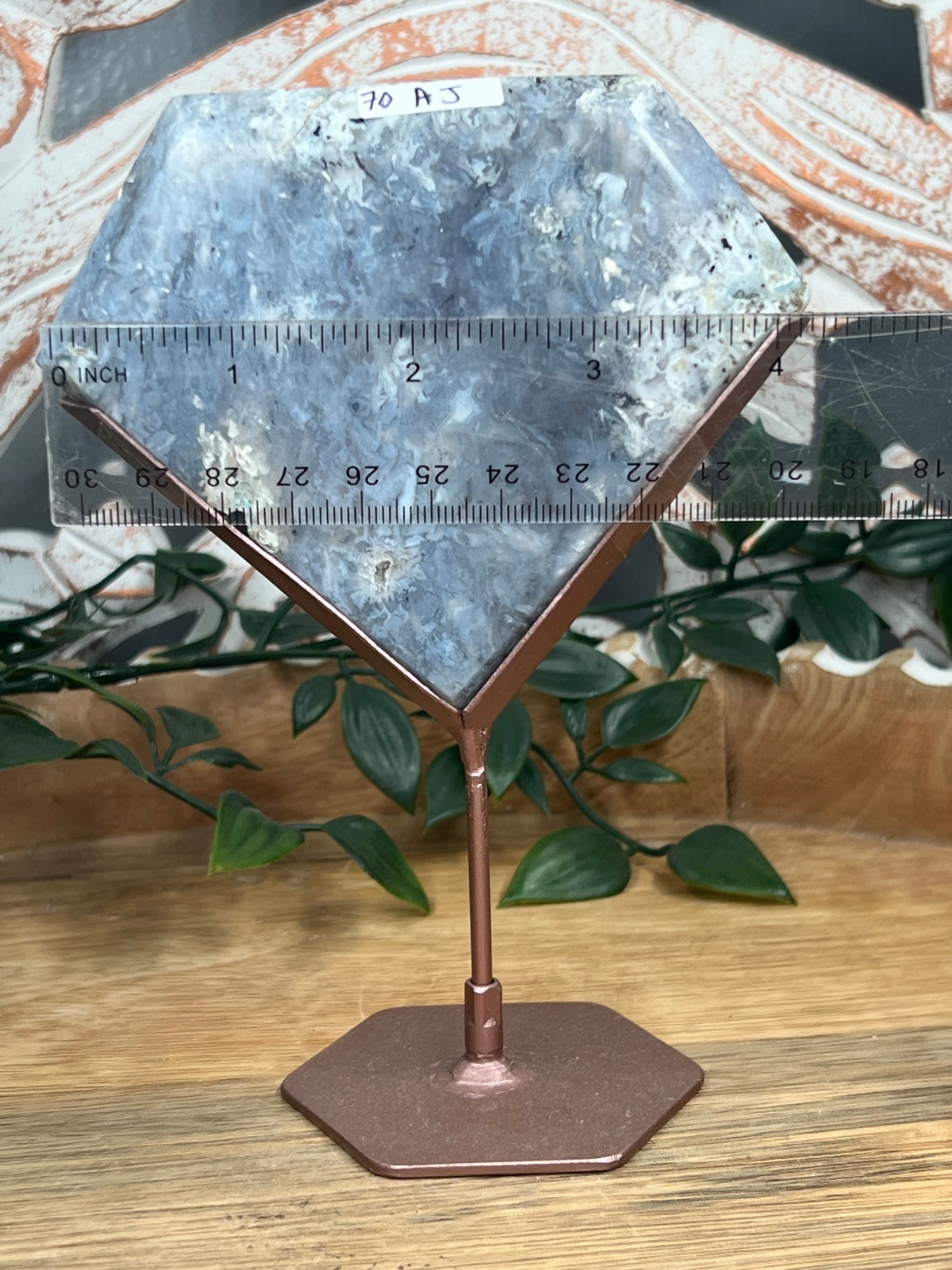 Blue Grey Lace Agate Diamond