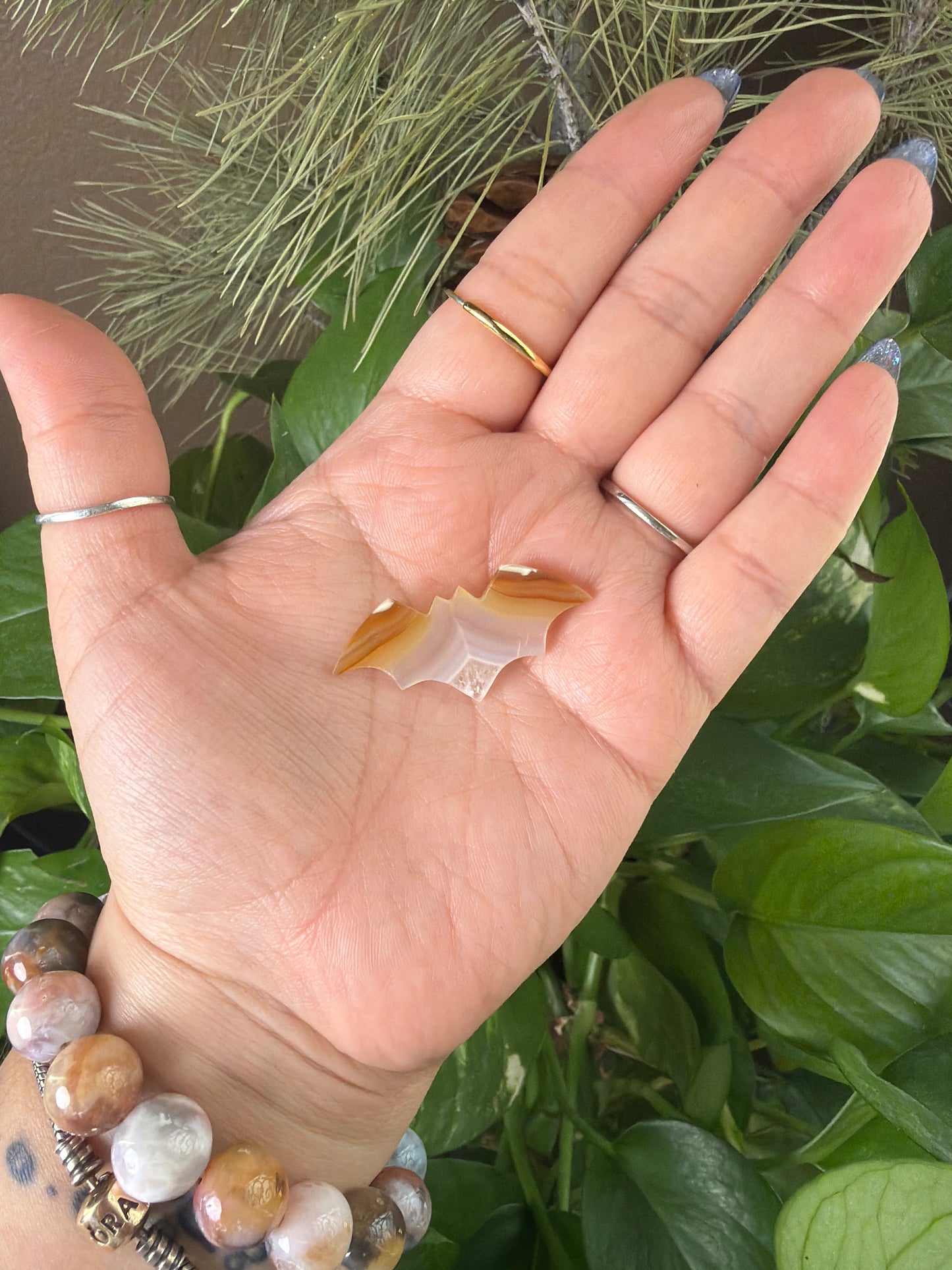 Iris Agate Bat Cabachon