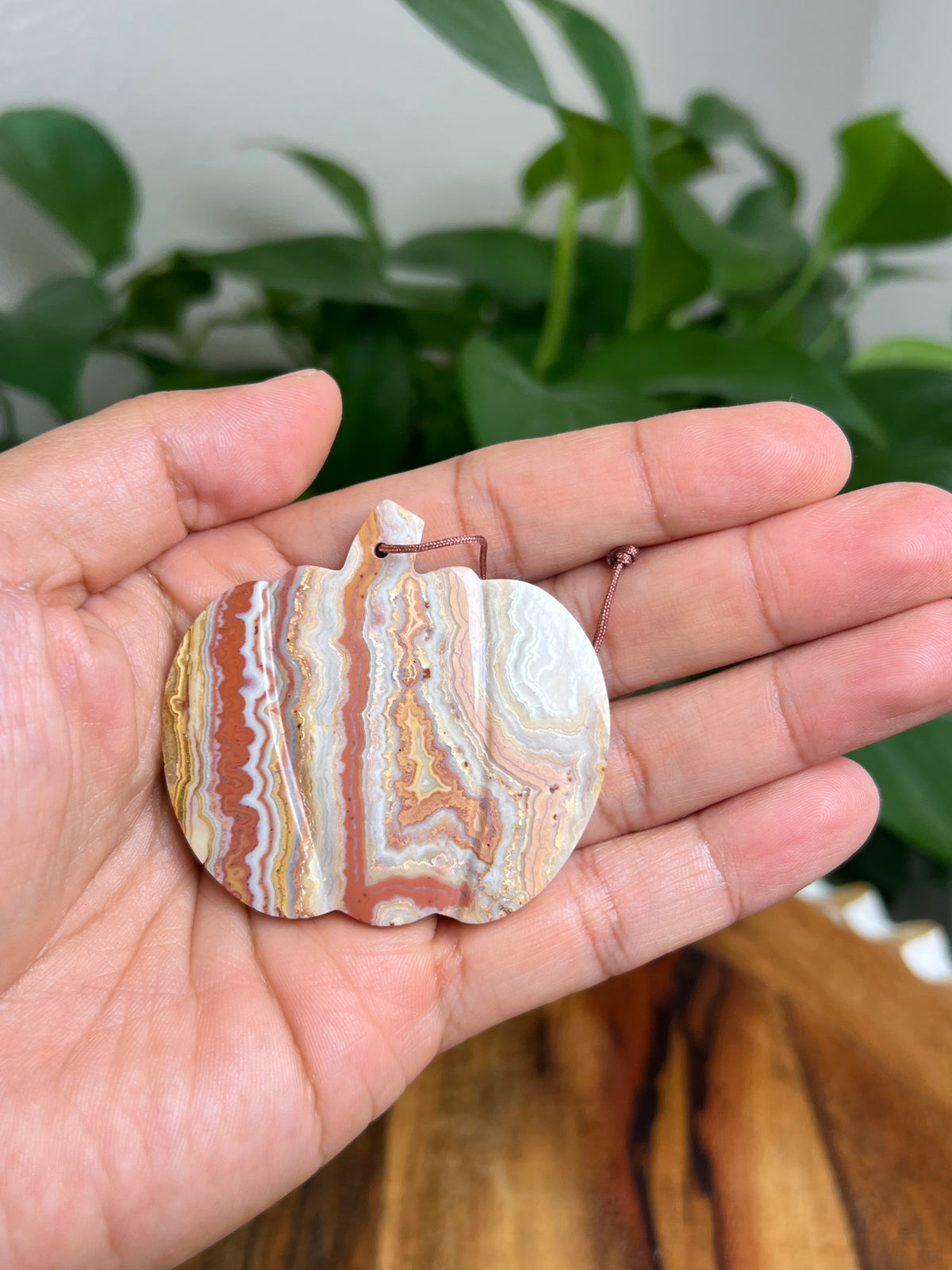 Crazy Lace Agate Ornament Pumpkin: PQ