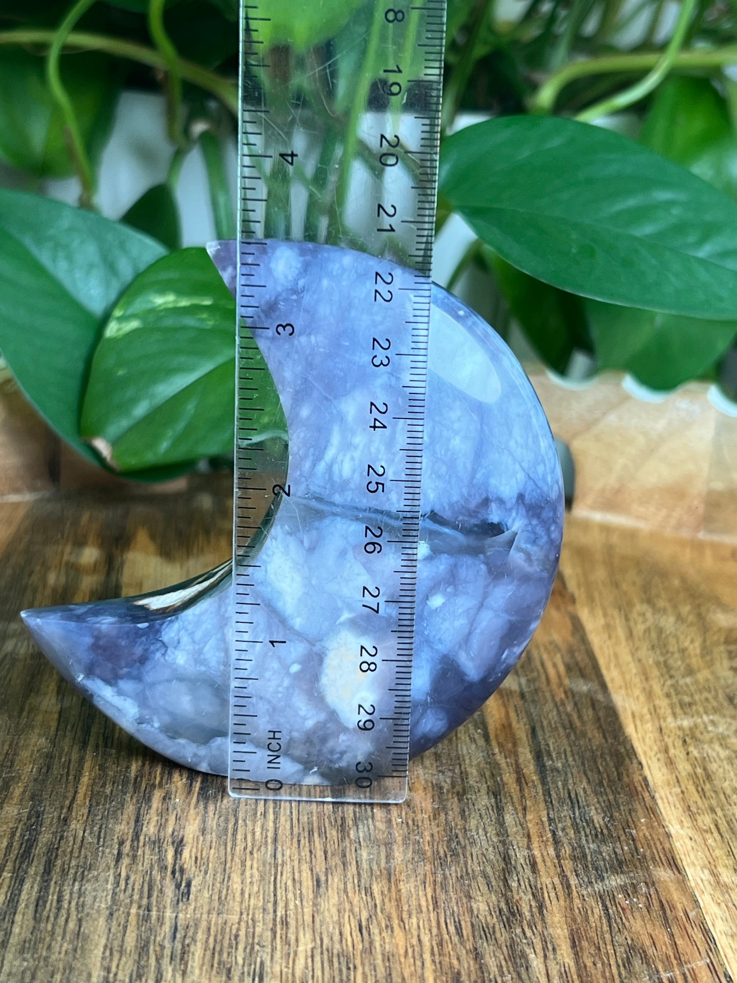 Purple Chalcedony Self-Standing Moon: AE