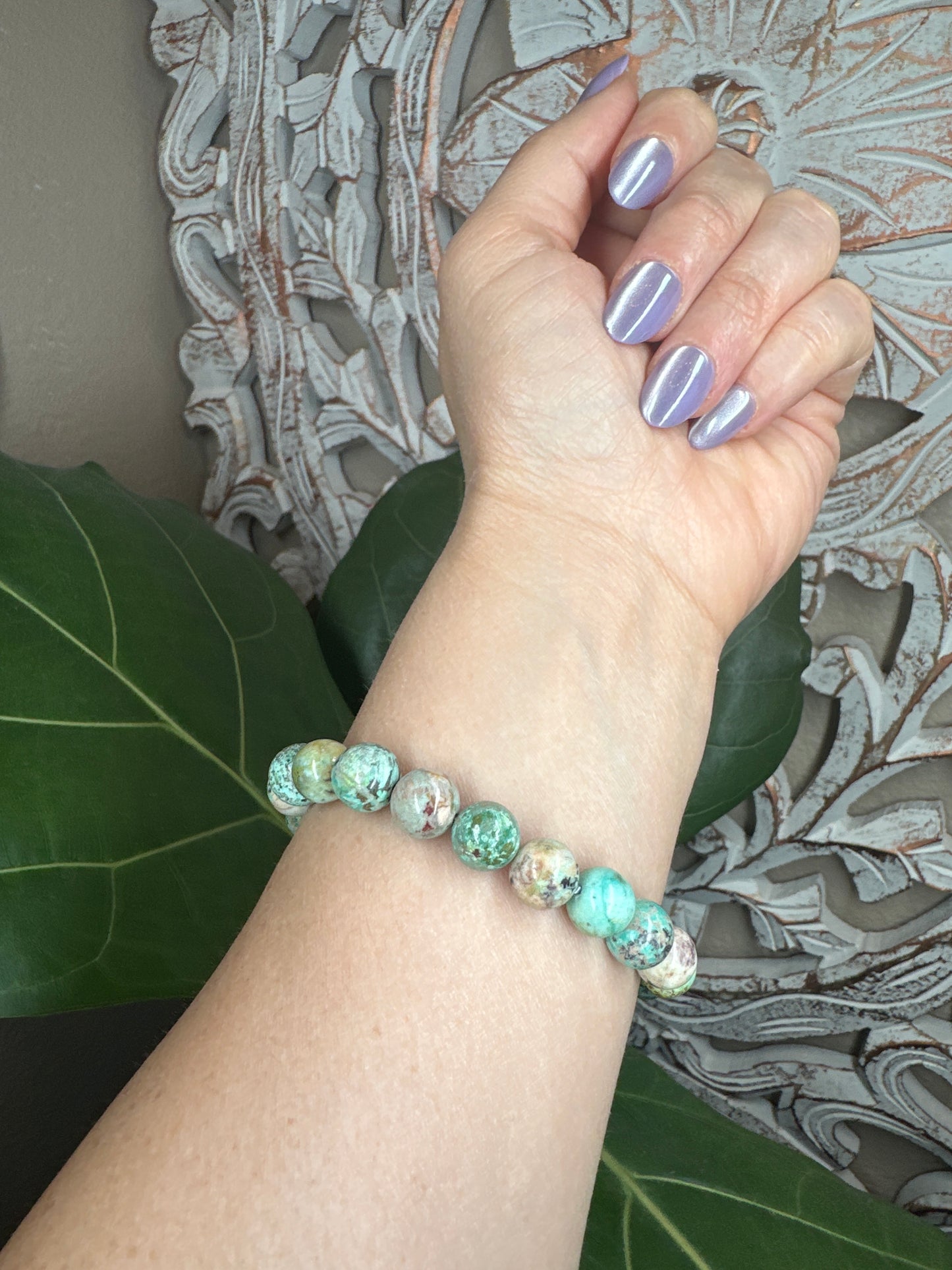 Turquoise Beaded Bracelet (10mm)