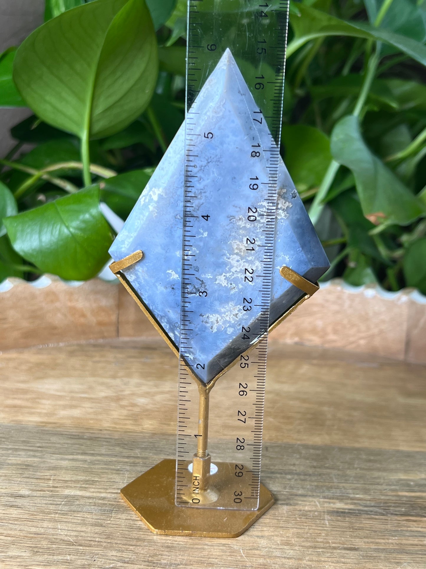 Blue Plume Agate Diamond