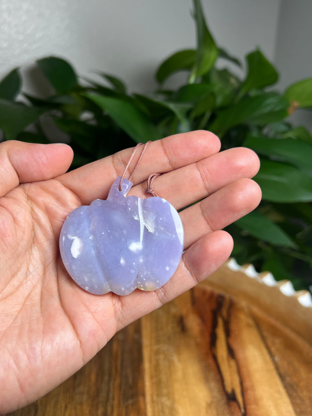 Purple Chalcedony Ornament Pumpkin: PG