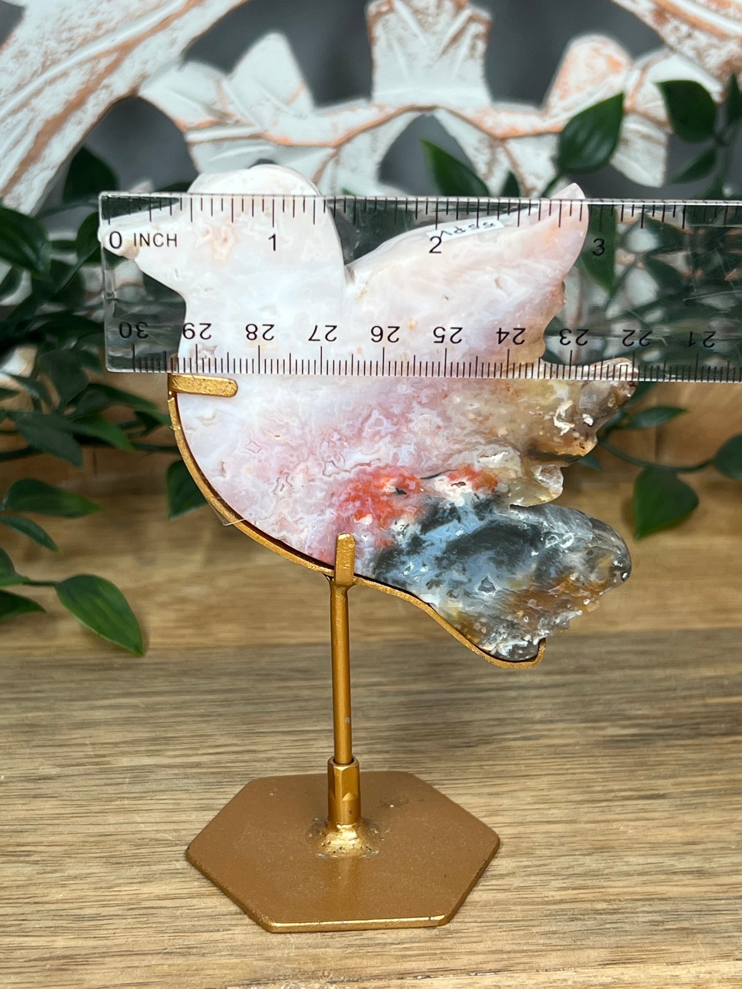 Rainbow Plume Agate Bird