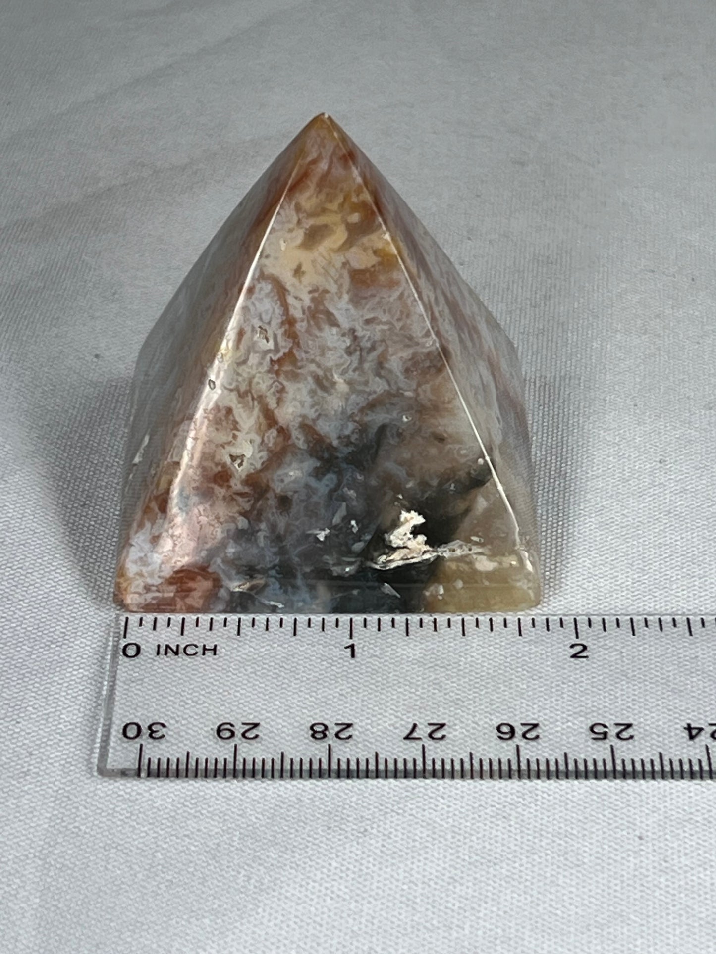 Rainbow Plume Agate Pyramid