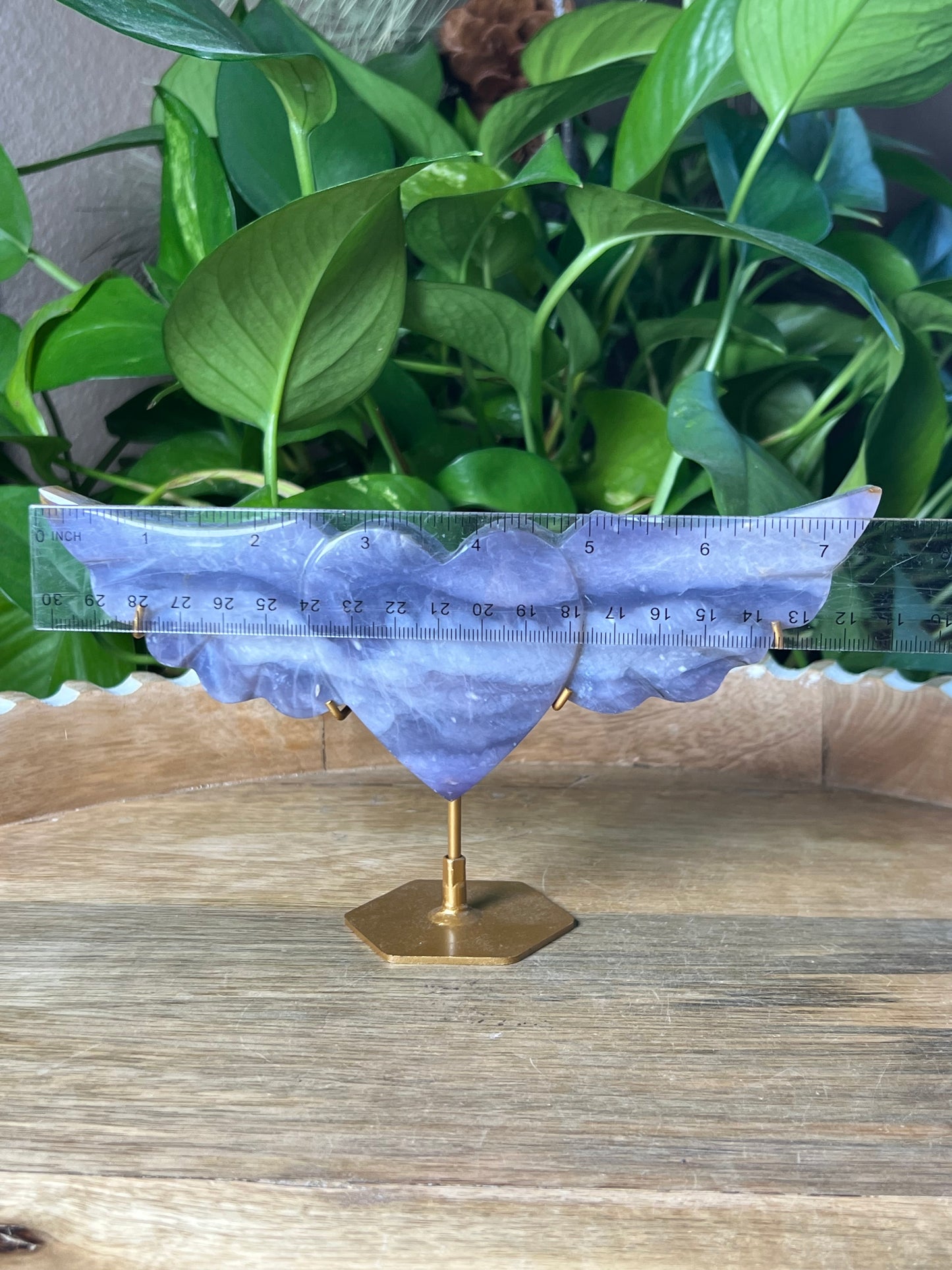 Purple Chalcedony Wing Heart