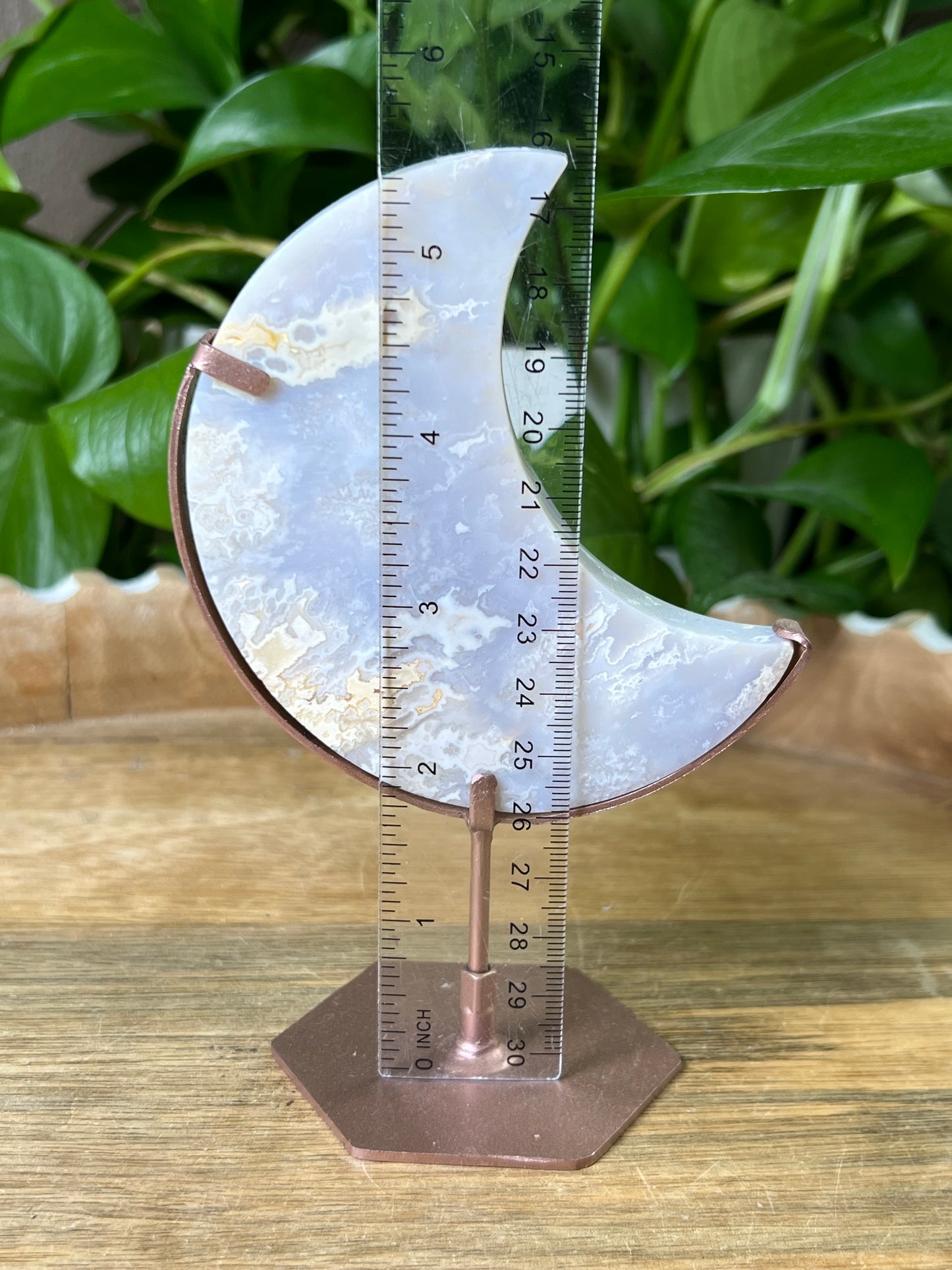 Winter Plume Agate Moon