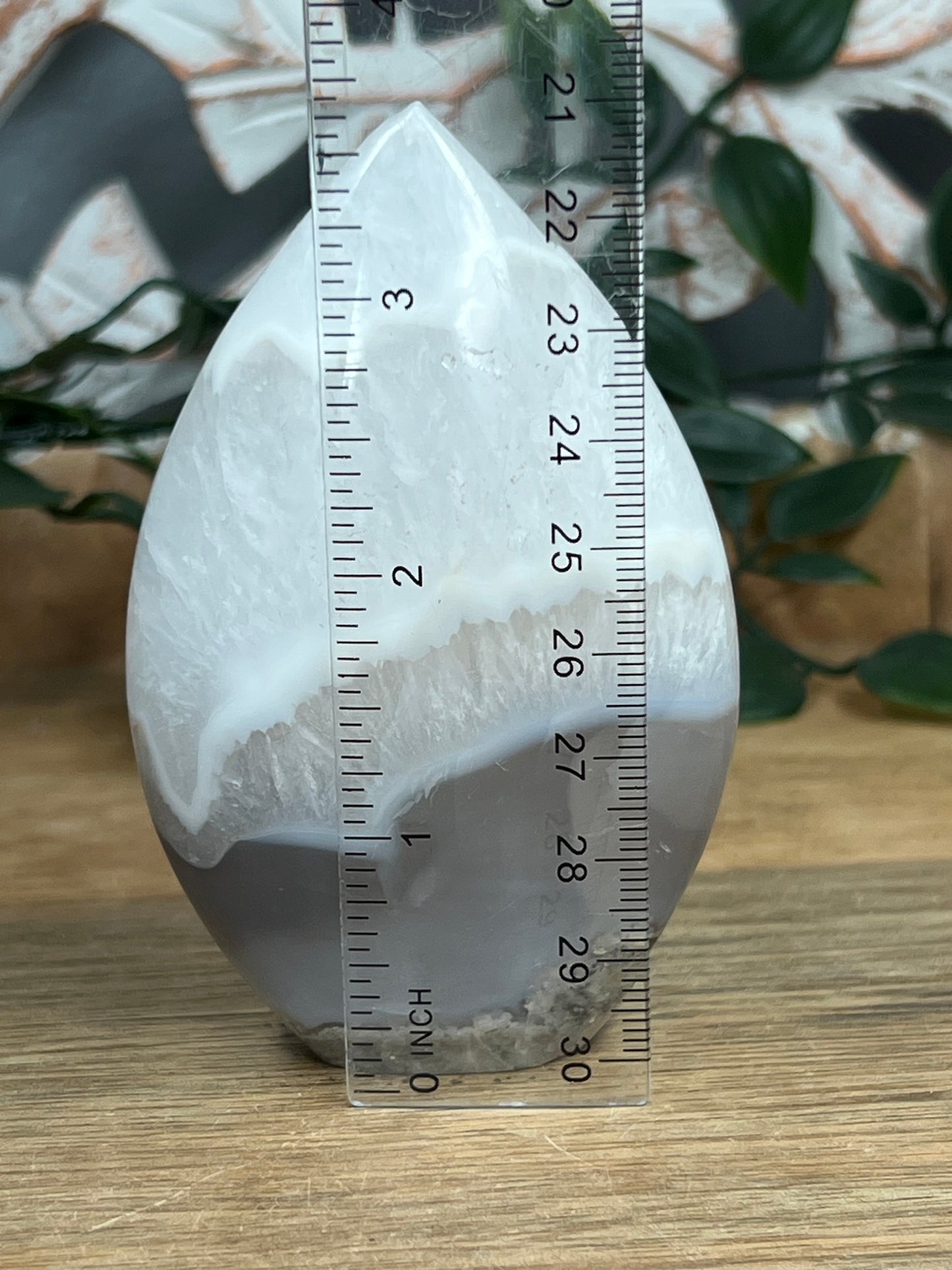 Blue Grey Lace Agate Flame